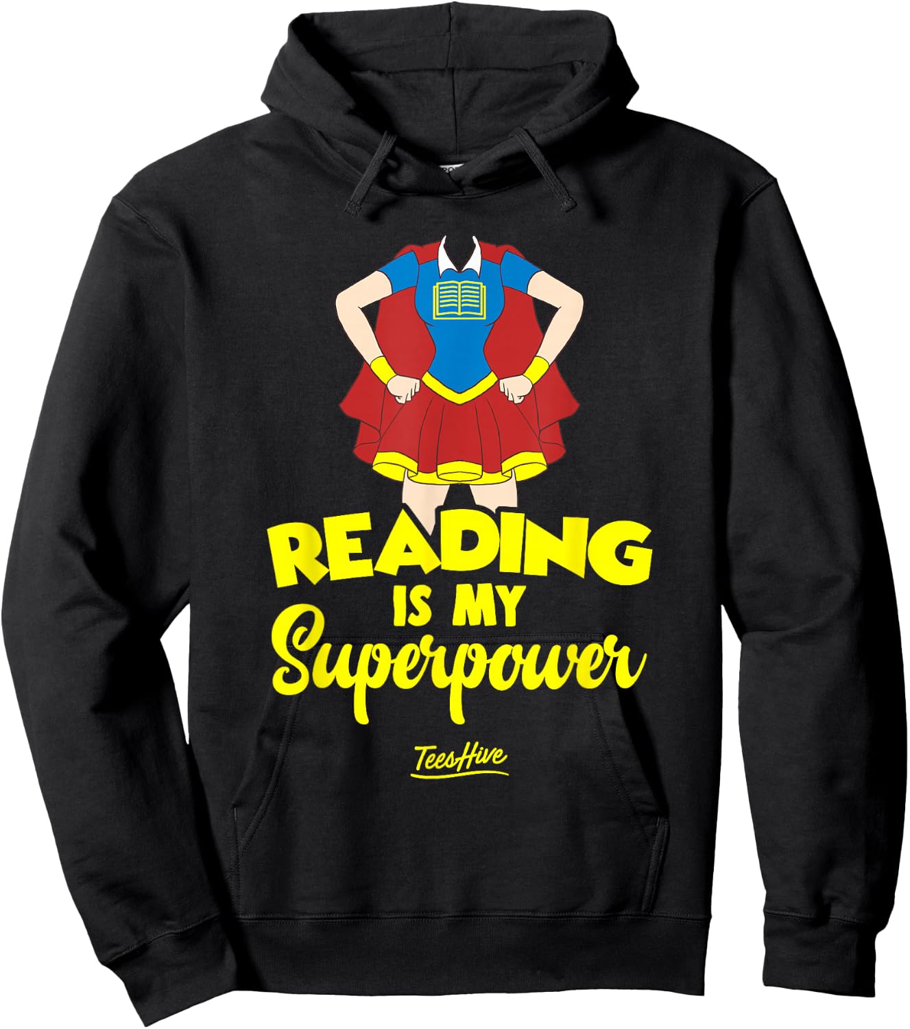 Reading Is My Superpower Reader Hoodie - Hoodie | Black