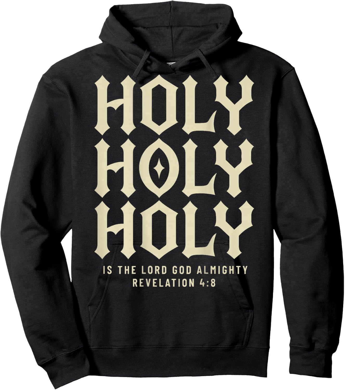 Revelation 4:8 - Holy Holy Holy Bible Christian (On Back) Hoodie - Hoodie | Black