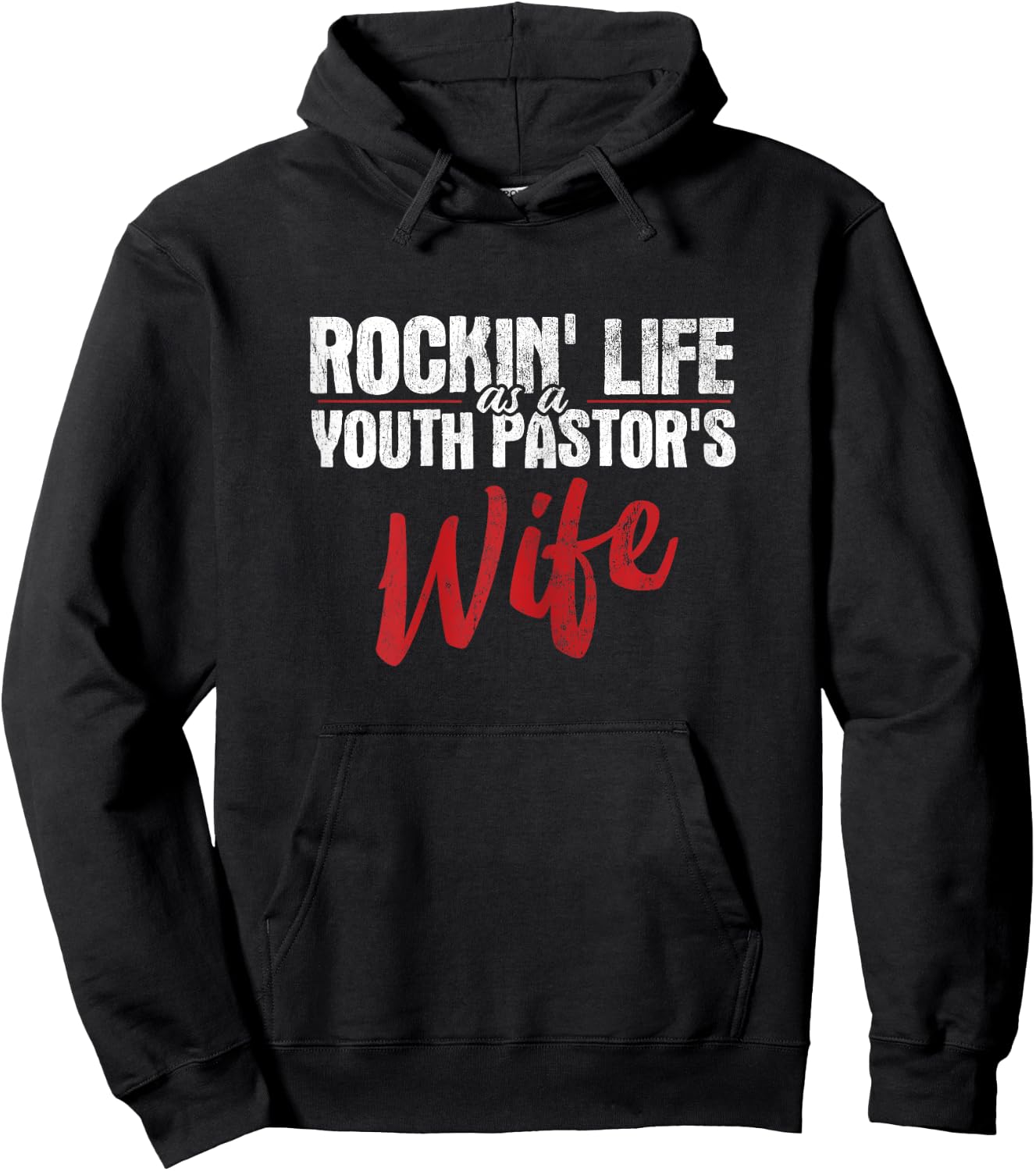 Rockin Life As A Youth Pastor's Wife Christian Pastor Hoodie - Hoodie | Black