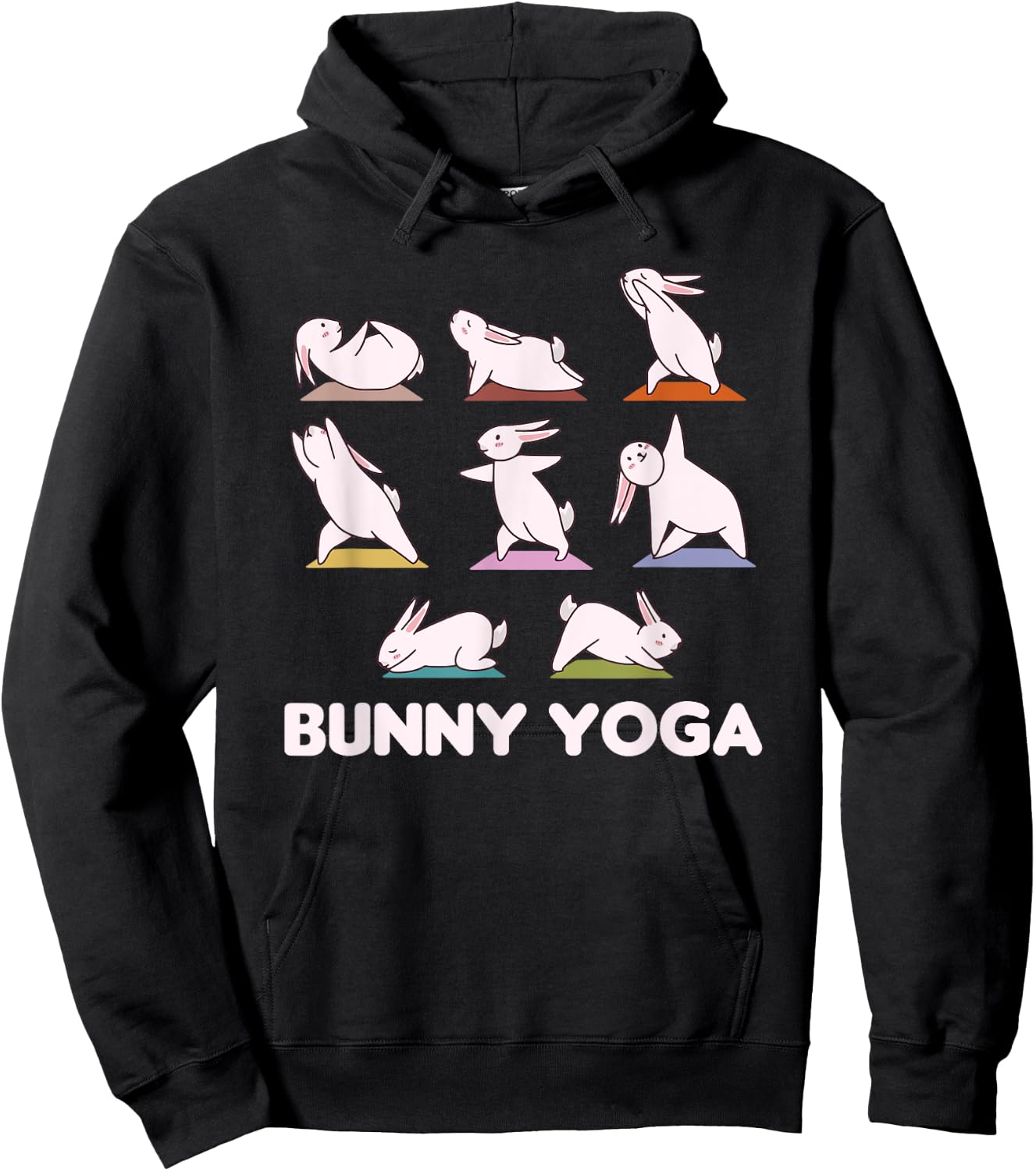 Bunny Yoga Cute Rabbits Do Sport Bunny Yoga Hoodie - Hoodie | Black