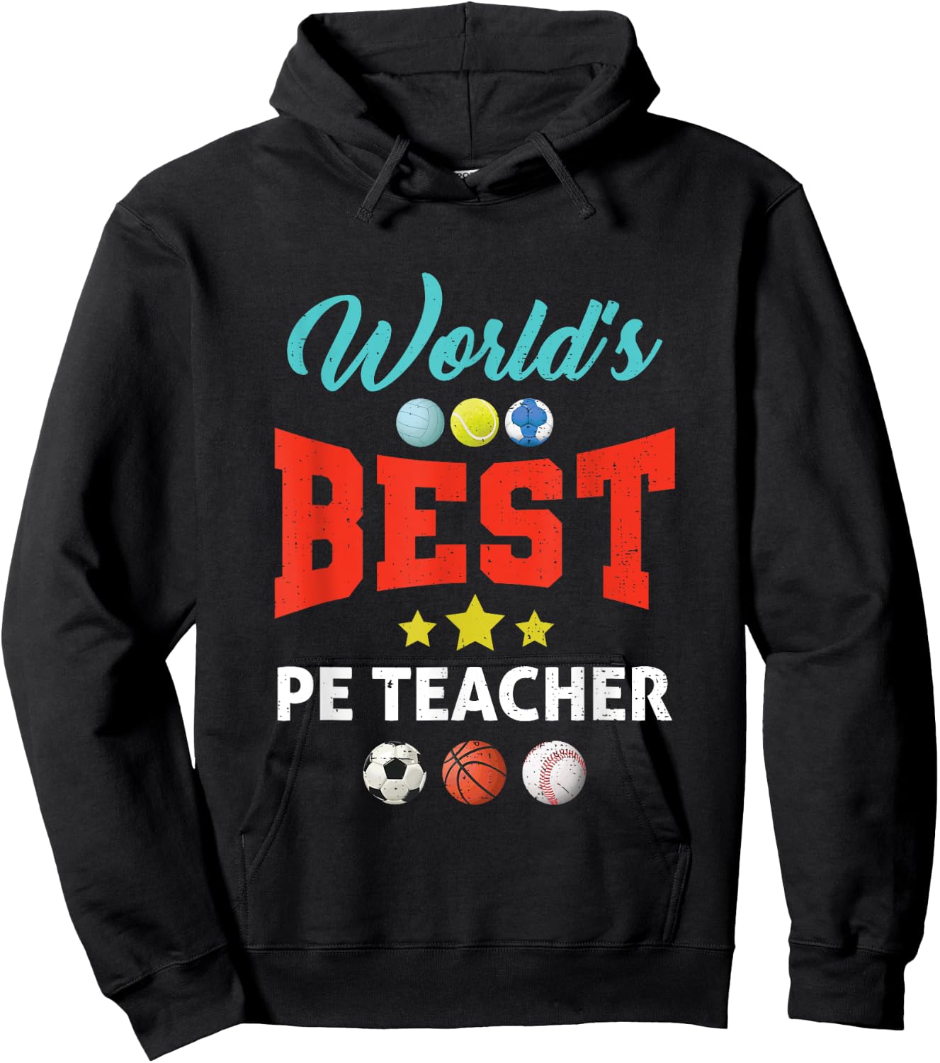 World's Best PE Teacher P.E. Teacher School Fitness Class Men Women Girls Kids Hoodie - Hoodie | Black