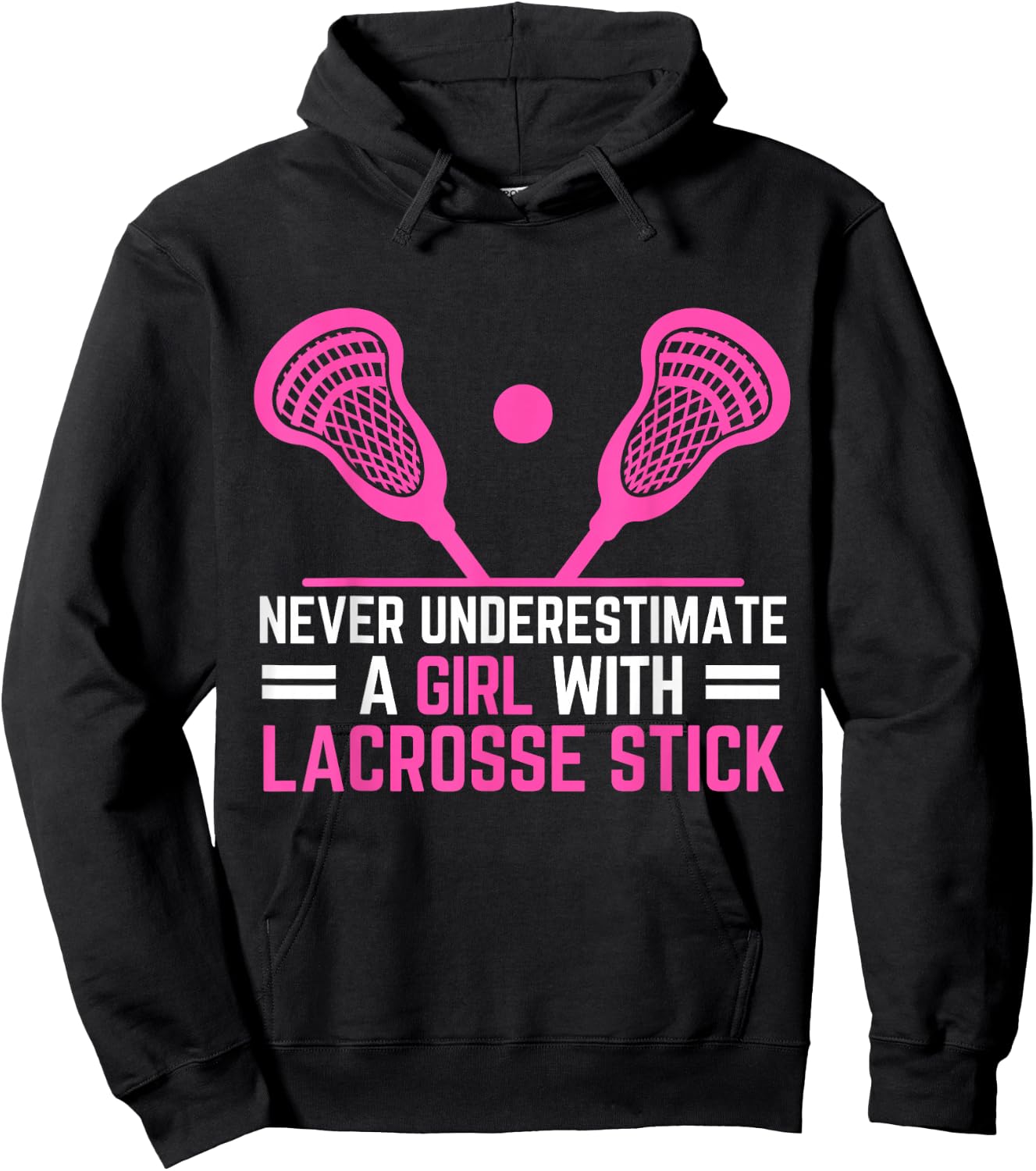 Funny Lacrosse Player A Girl With A Lacrosse Stick Hoodie - Hoodie | Black