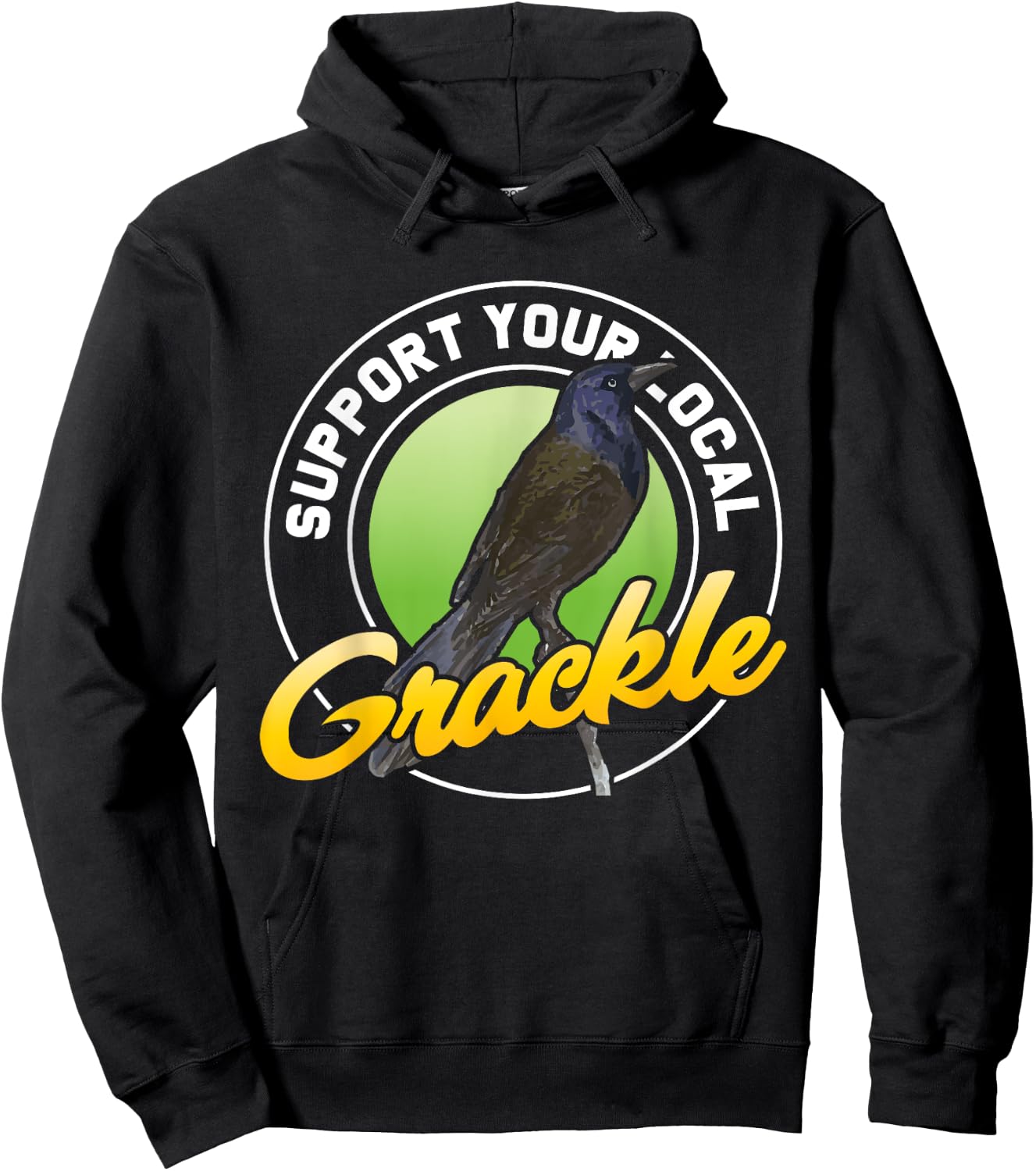 Quiscalus Grackle Bird Kawaii Bird Lover Hoodie - Hoodie | Black