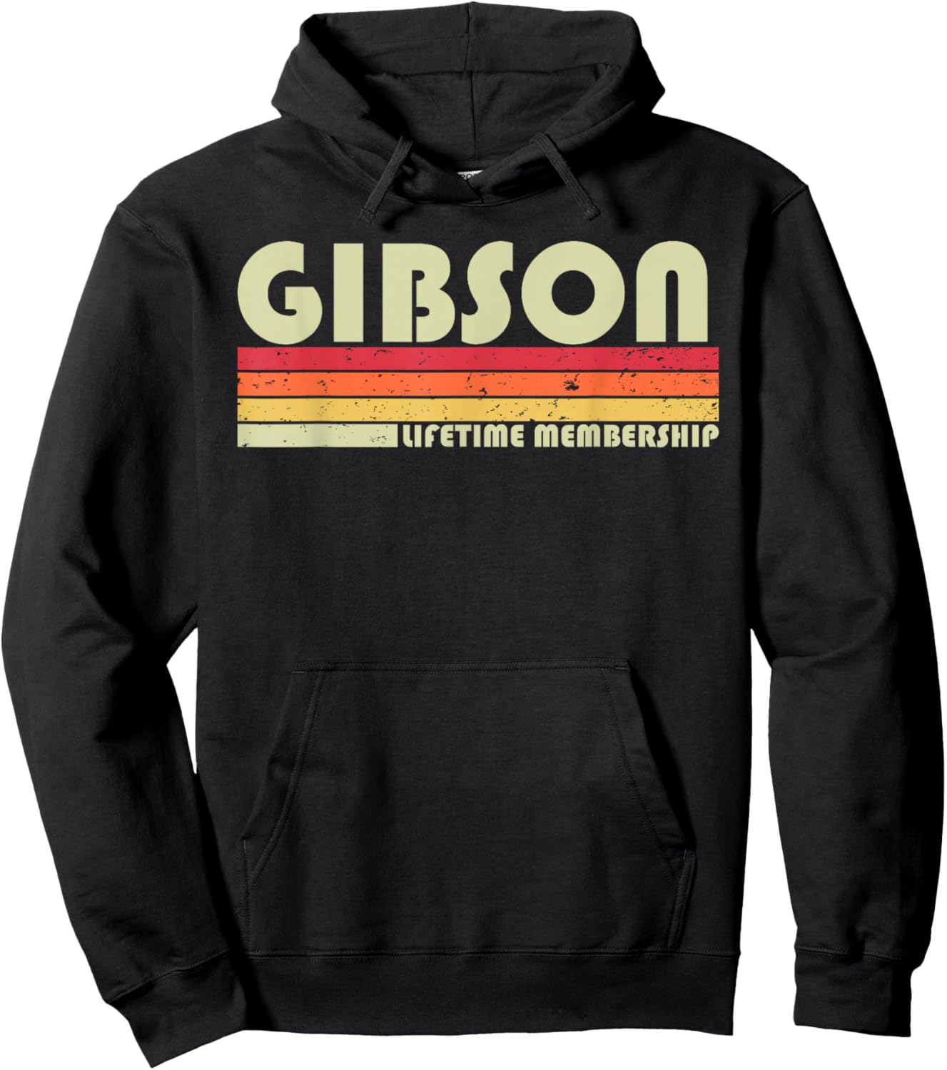 Gibson Surname Funny Retro Vintage 80s 90s Birthday Reunion Hoodie - Hoodie | Black