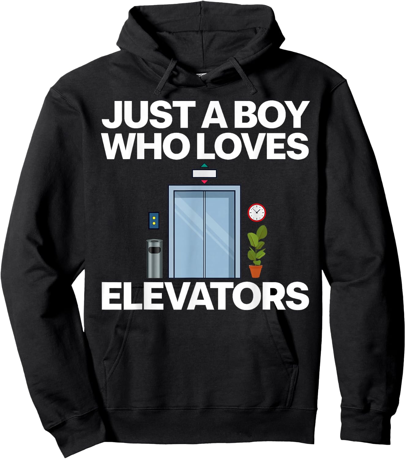 Cool Elevator Art Men Boys Kids Elevator Mechanic Inspector Hoodie - Hoodie | Black