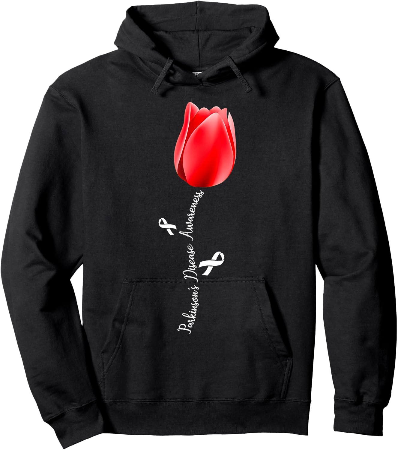 Parkinson Disease Awareness Tulip April Month Hoodie - Hoodie | Black