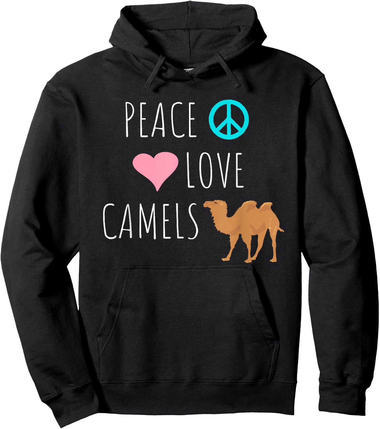 Peace Love Camels Cute Desert Animal Camel Lover Hoodie - Hoodie | Black