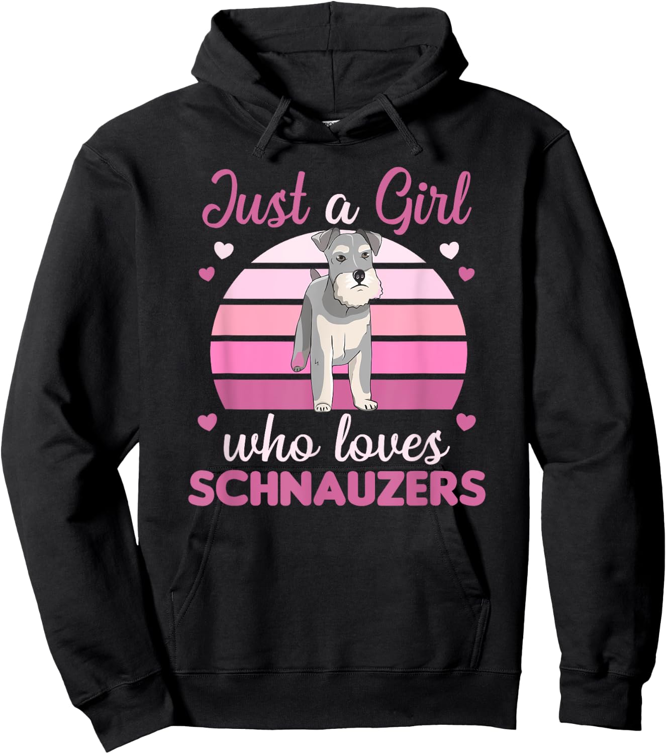 Just a girl who loves schnauzers Dogs For Girls Hoodie - Hoodie | Black