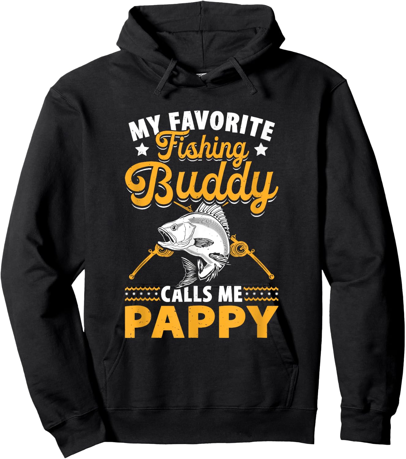 Fishing Grandpa - Pappy Fishing Buddy - Fishing Pappy Hoodie - Hoodie | Black