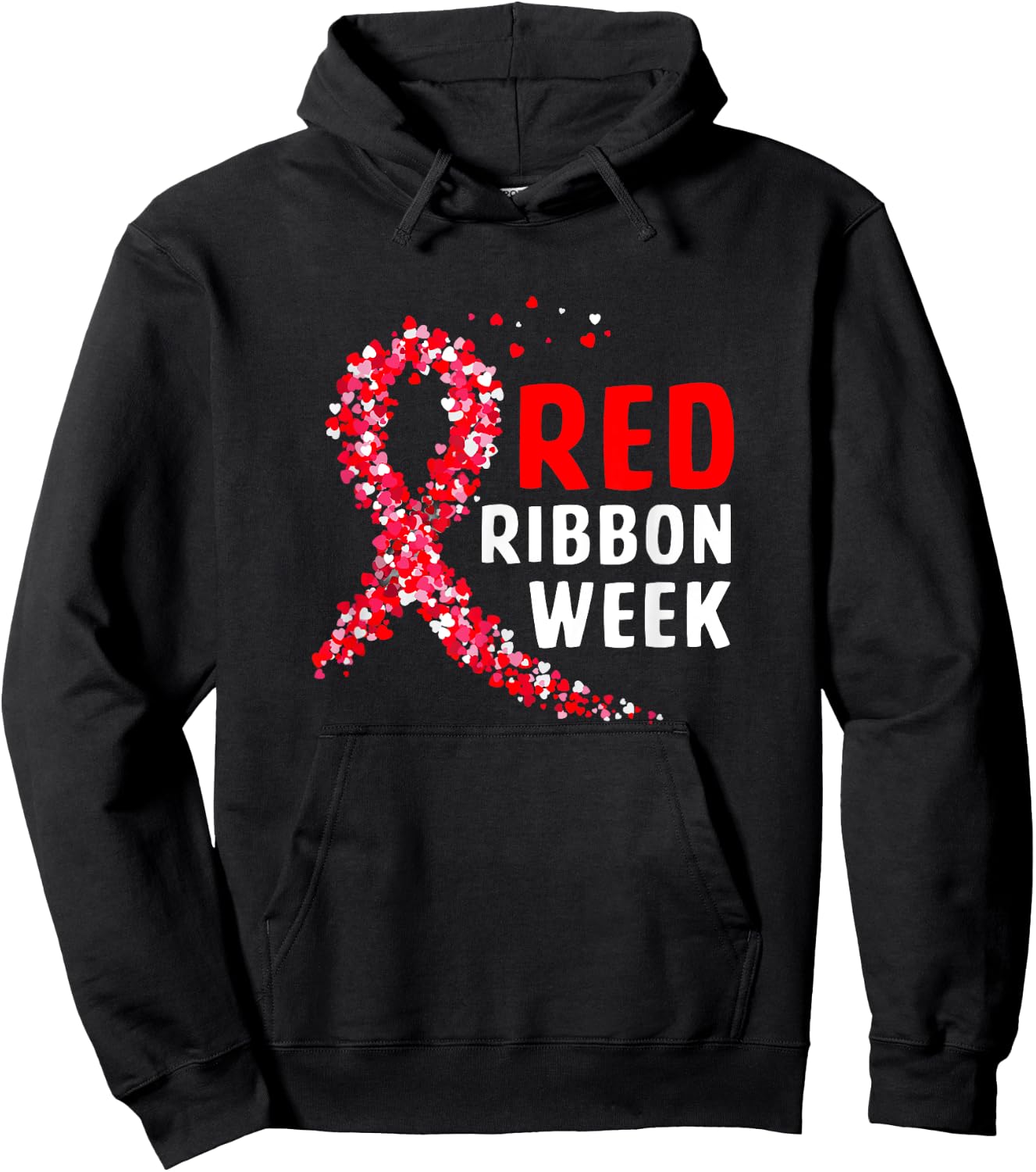We Wear Red For Red Ribbon Week Awareness Hoodie - Hoodie | Black