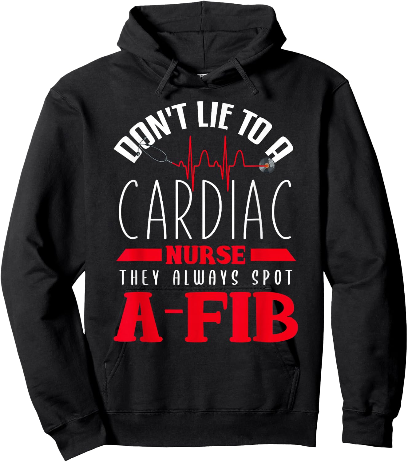 Funny Cardiac Nurse Shirt Joke Cardiology Nursing Cathlab Hoodie - Hoodie | Black