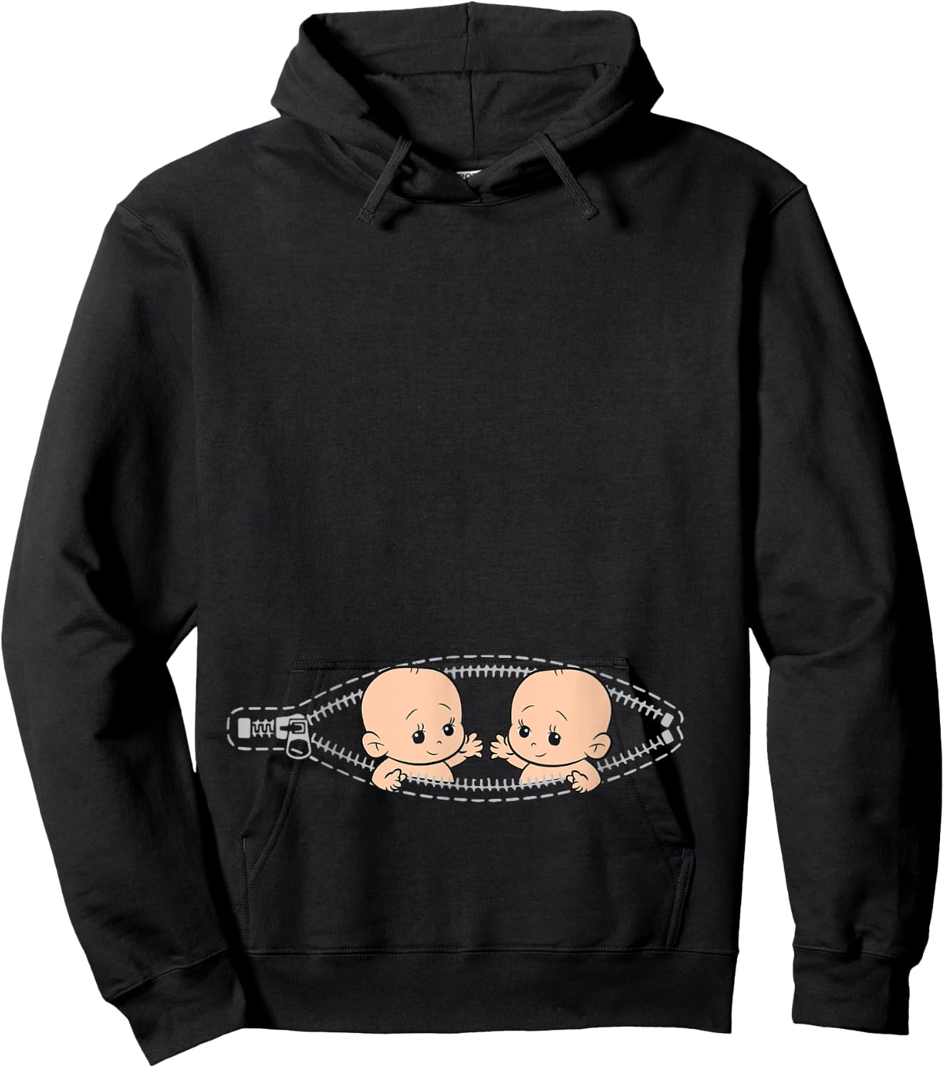 Funny Mom of Twin Pregnancy Announcement Twins Mom Small Hoodie - Hoodie | Black