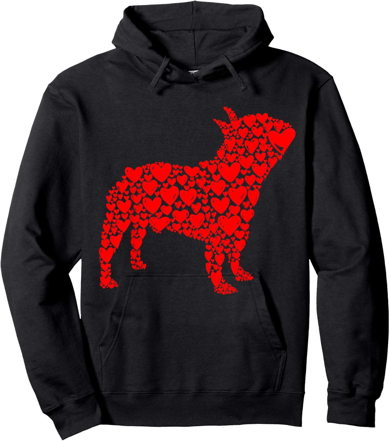 French Bulldog Love Frenchie Dog Valentine's Day Hoodie - Hoodie | Black