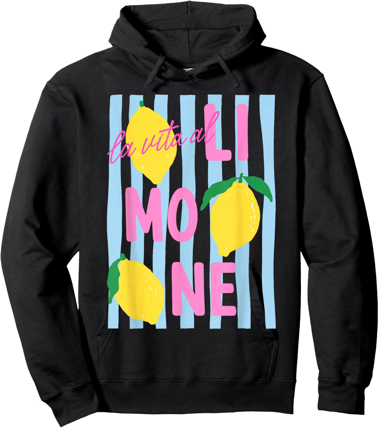 La Vita al Limone Funny Italian Lemon Fruit Summer Aesthetic Hoodie - Hoodie | Black