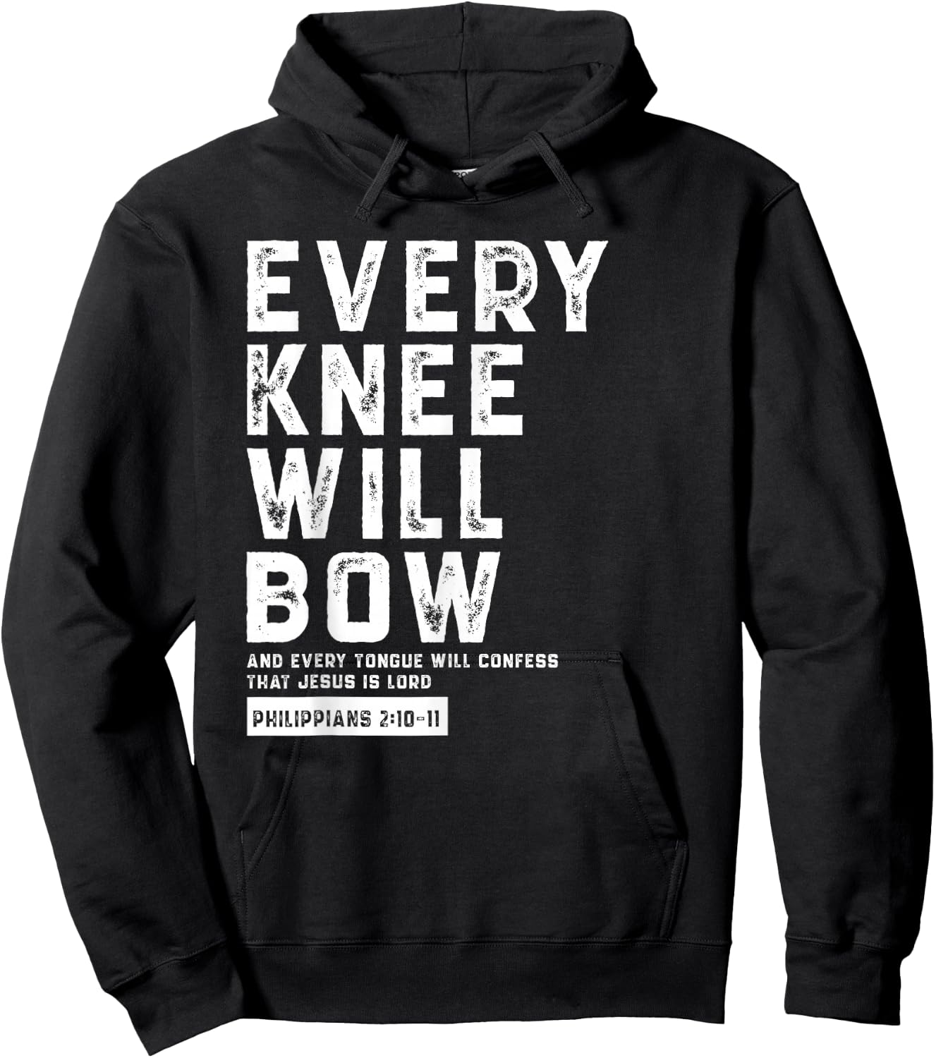 Every Knee Will Bow Faith Based Novelty Church Design Hoodie - Hoodie | Black