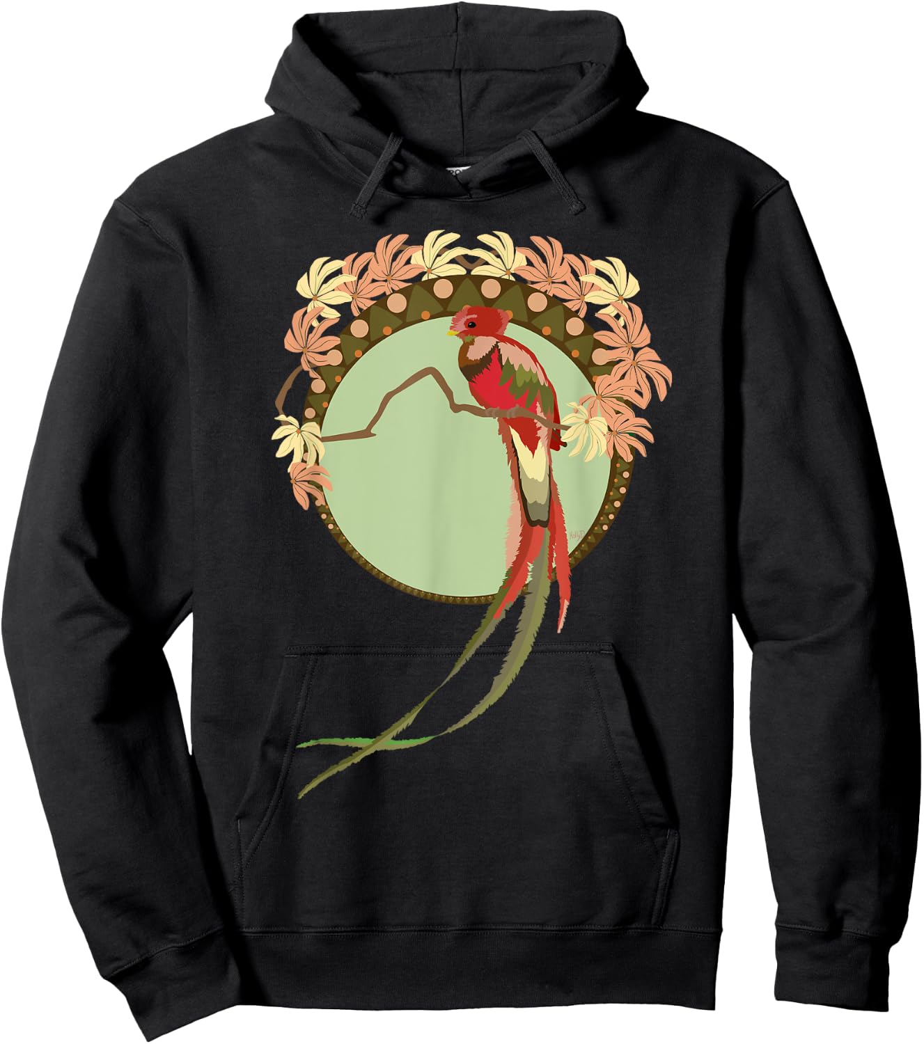 Art Nouveau Quetzal Bird Shirt Hoodie - Hoodie | Black