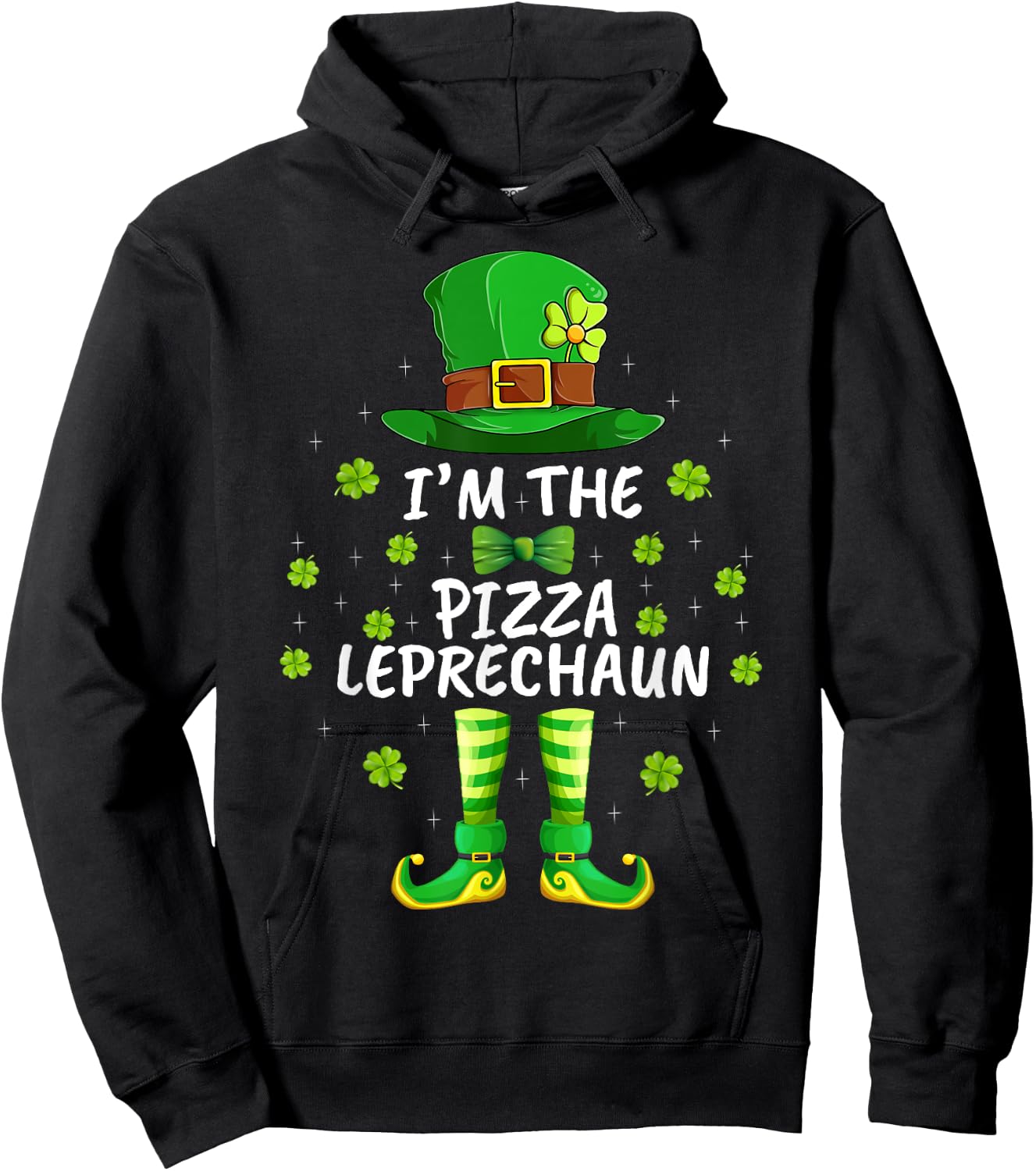 Family Matching I'm The Pizza Leprechaun St Patrick's Day Hoodie - Hoodie | Black