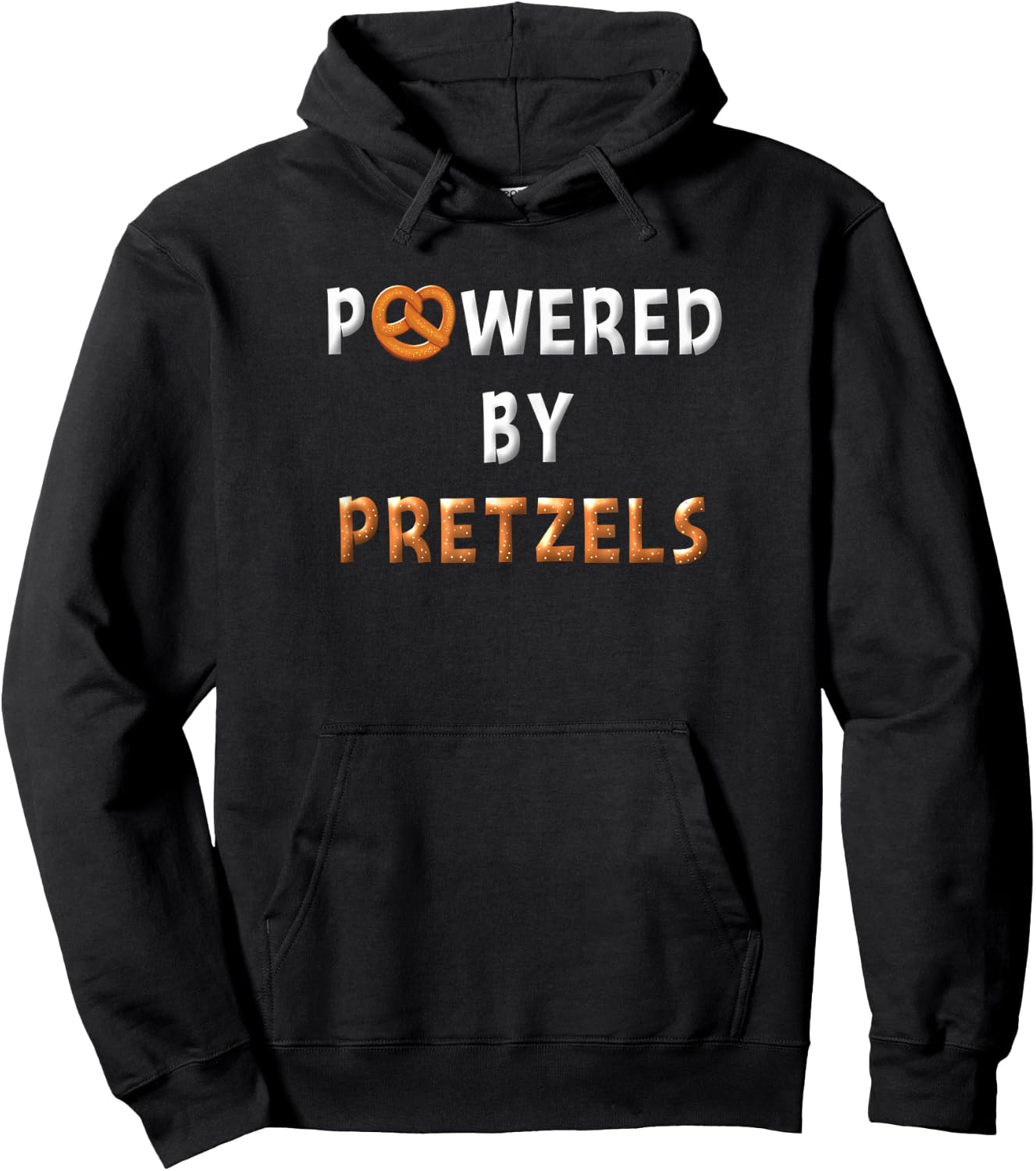 Powered By Pretzels Funny Pretzel Lovers Pretzel Day Saying Hoodie - Hoodie | Black