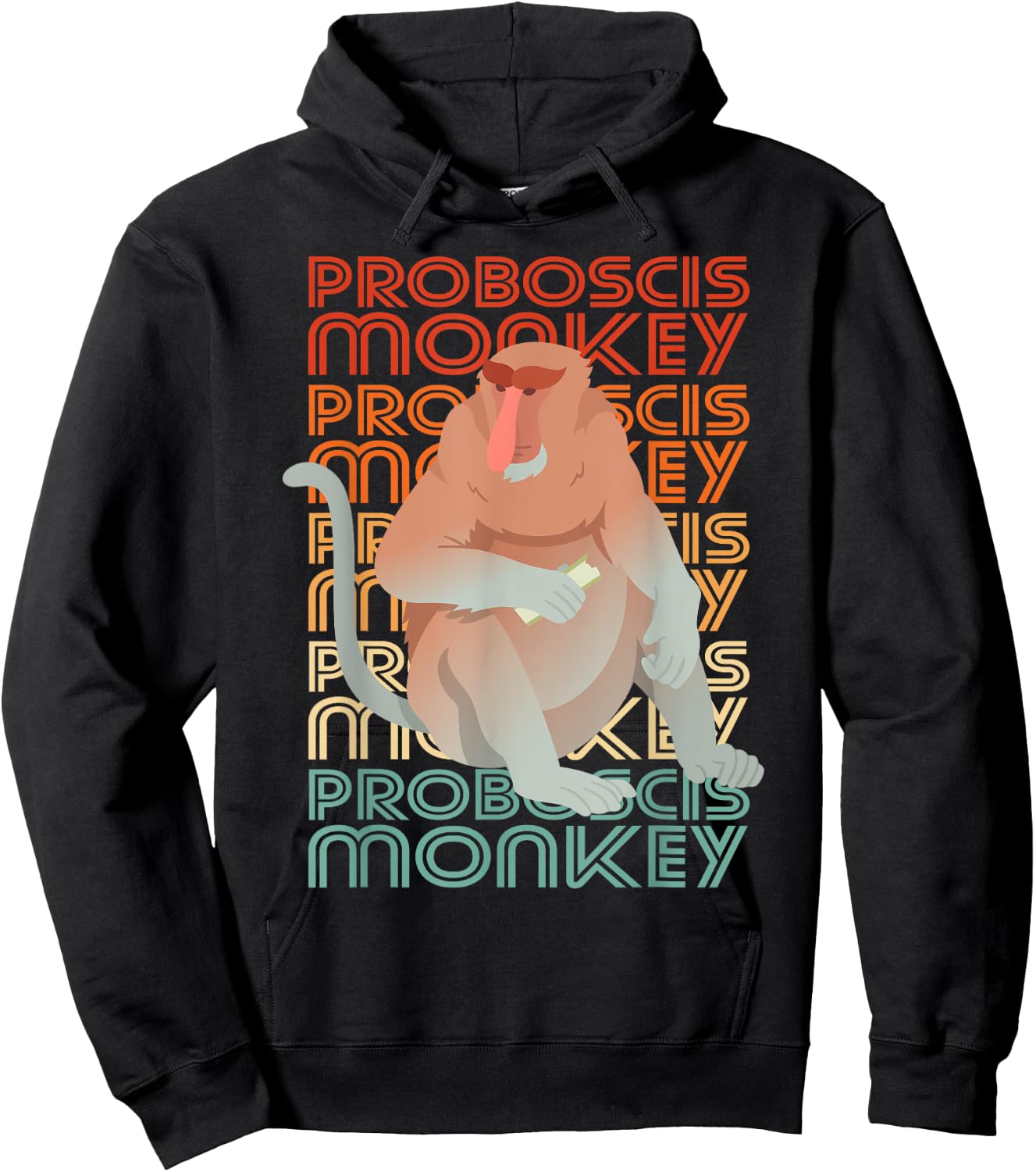 Proboscis Monkey Long Nosed Hoodie - Hoodie | Black