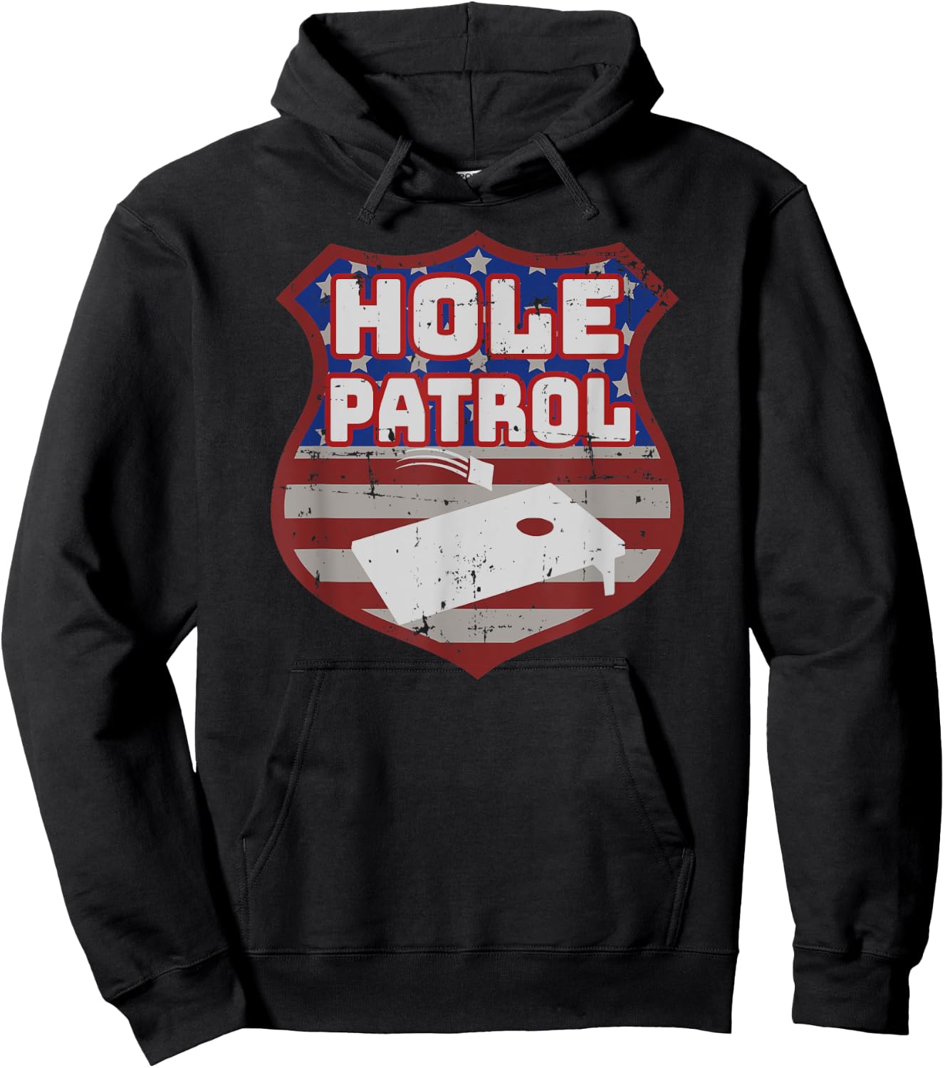 Cornhole Game Toss Men Women Team Beanbags Hole Patrol Hoodie - Hoodie | Black