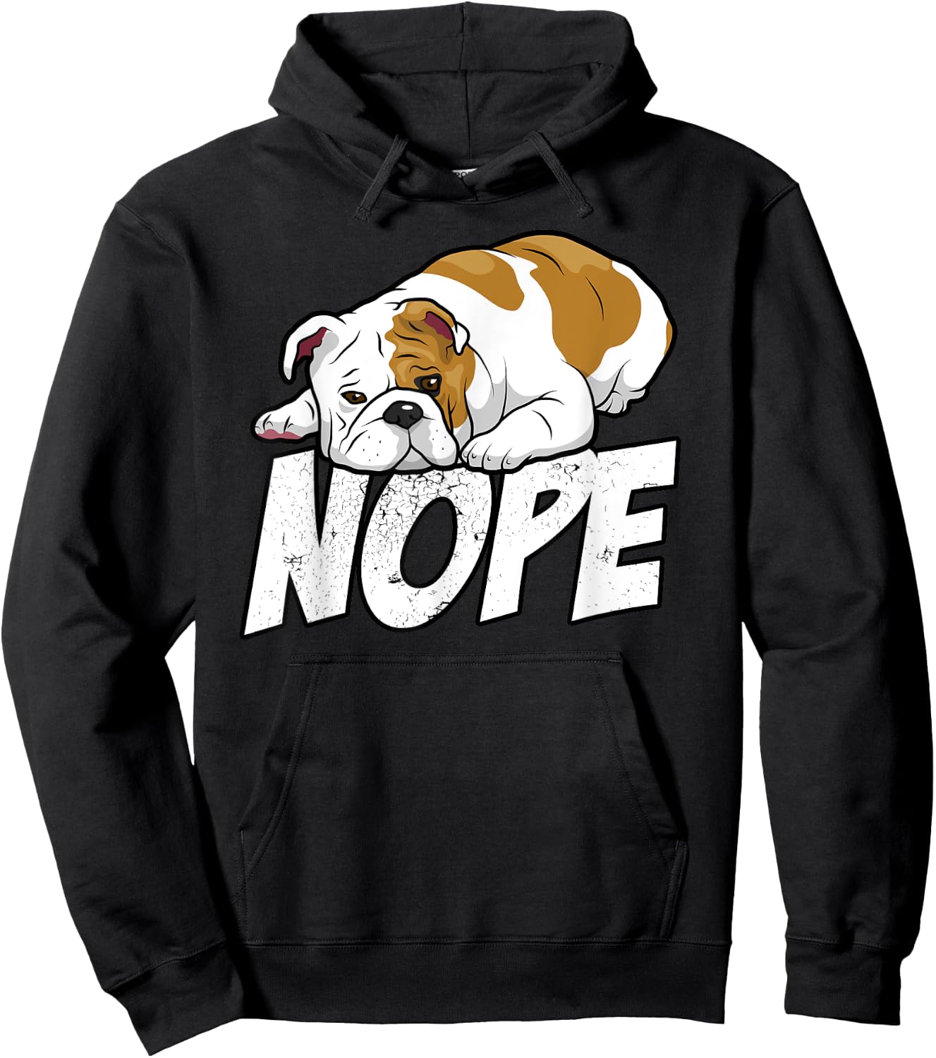 Nope Lazy English Bulldog Dog Lover Gift Hoodie - Hoodie | Black