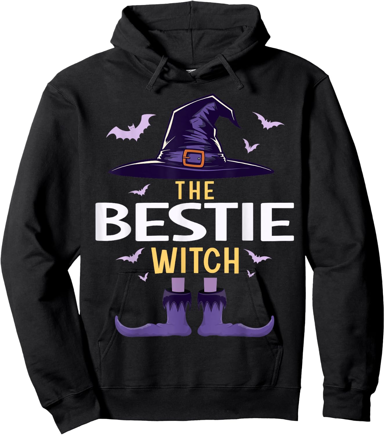Bestie Halloween Witch Group Matching Costume Hoodie - Hoodie | Black
