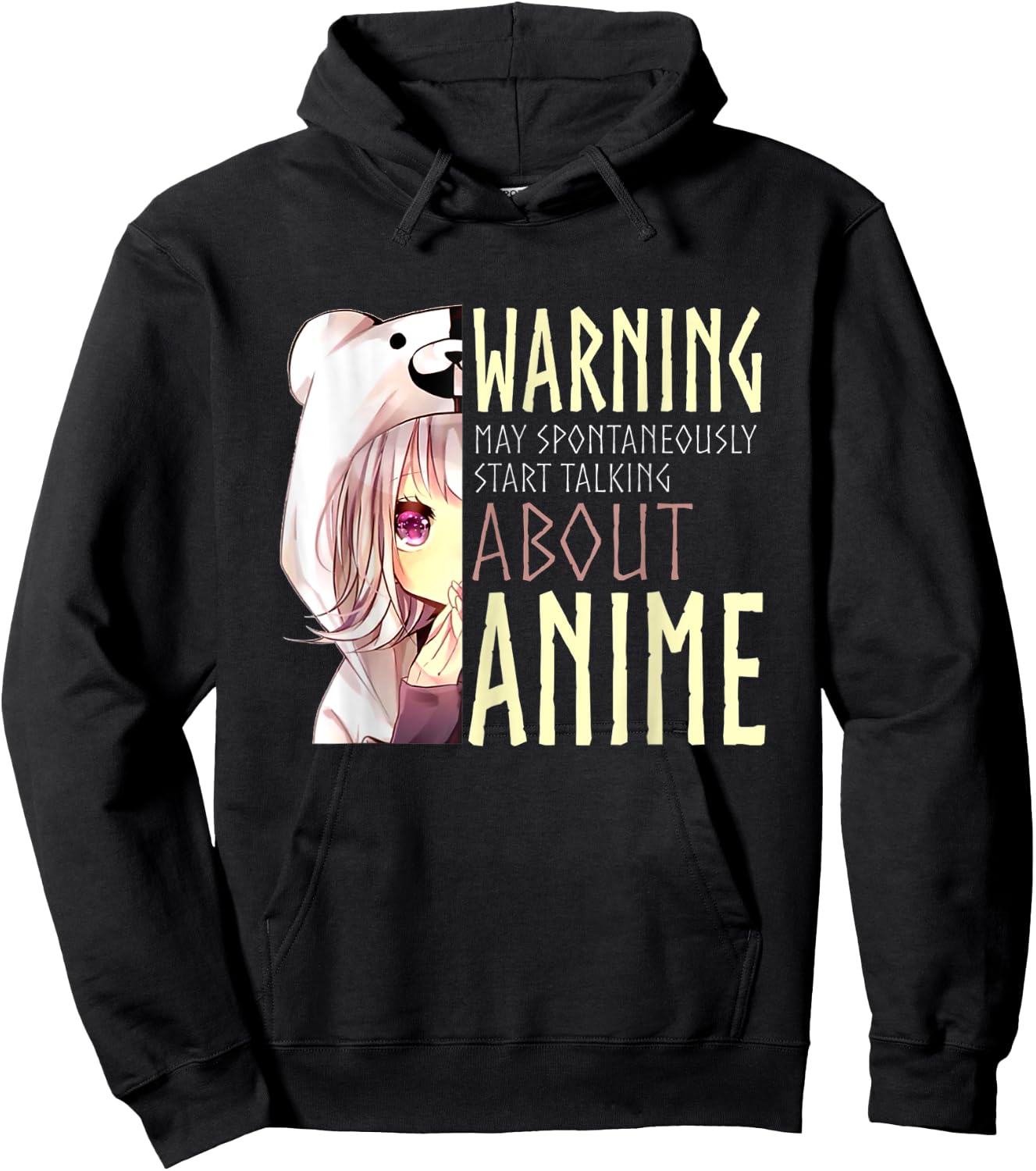 Warning May Spontaneously Start Talking About Anime Hoodie - Hoodie | Black
