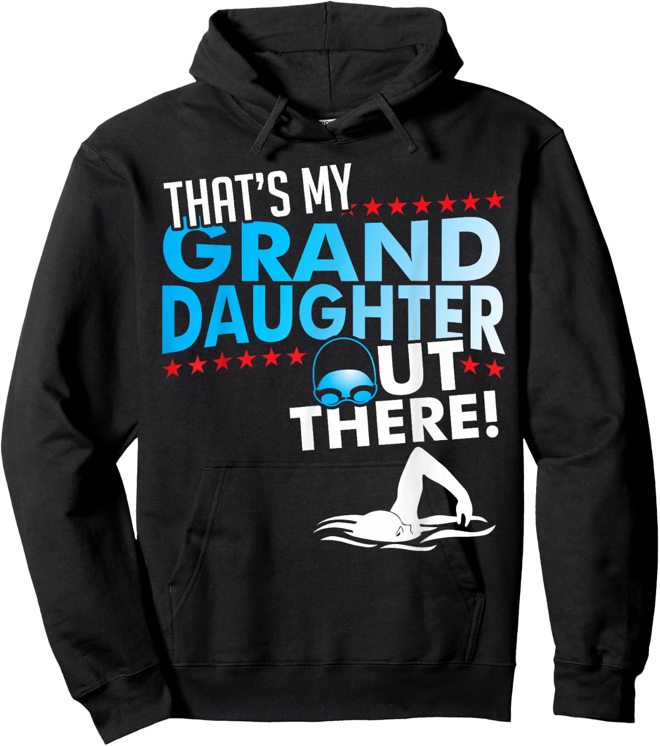 My Granddaughter - Swimmer Grandpa & Grandma Shirt Swimming Hoodie - Hoodie | Black