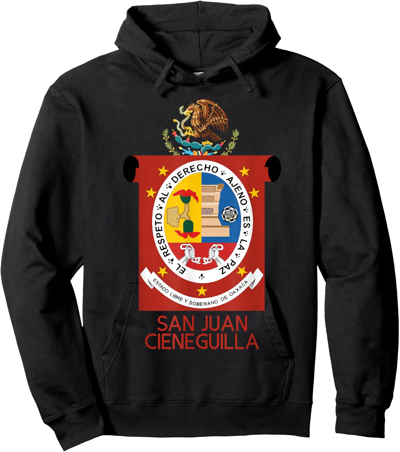San Juan Cieneguilla Oaxaca Estado Mexico Escudo Eagle Hoodie - Hoodie | Black
