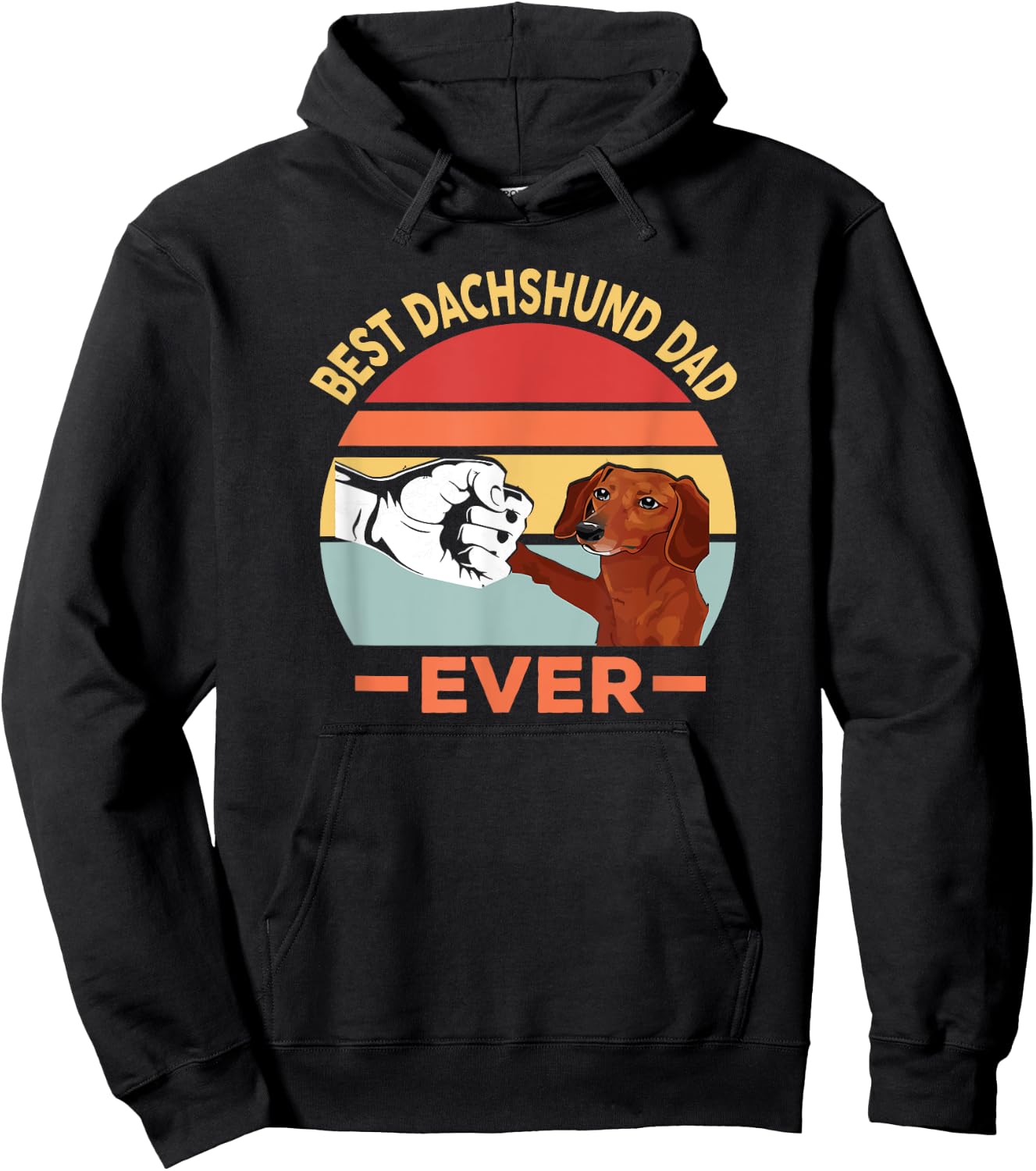 Best Dachshund Father of All Time Funny Dog Design Men Hoodie - Hoodie | Black