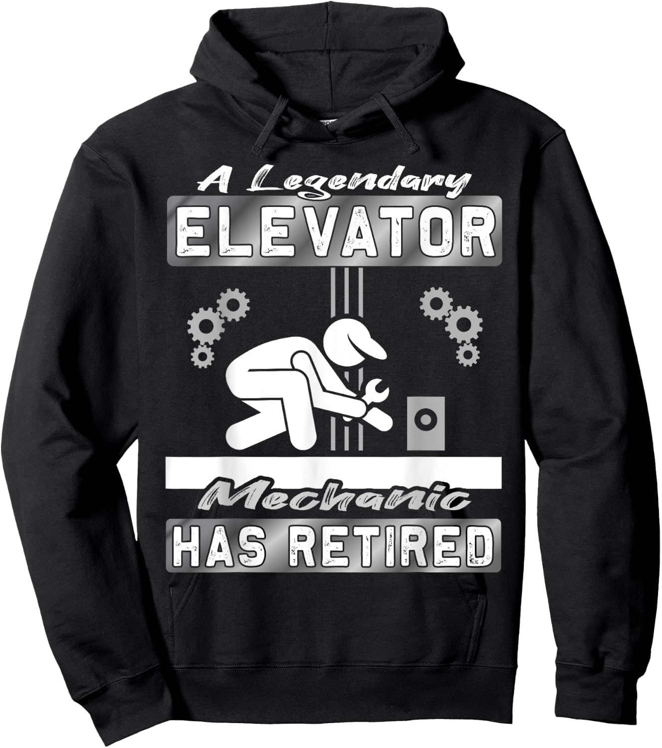 Legendary Elevator Mechanic has Retired - Elevator installer Hoodie - Hoodie | Black
