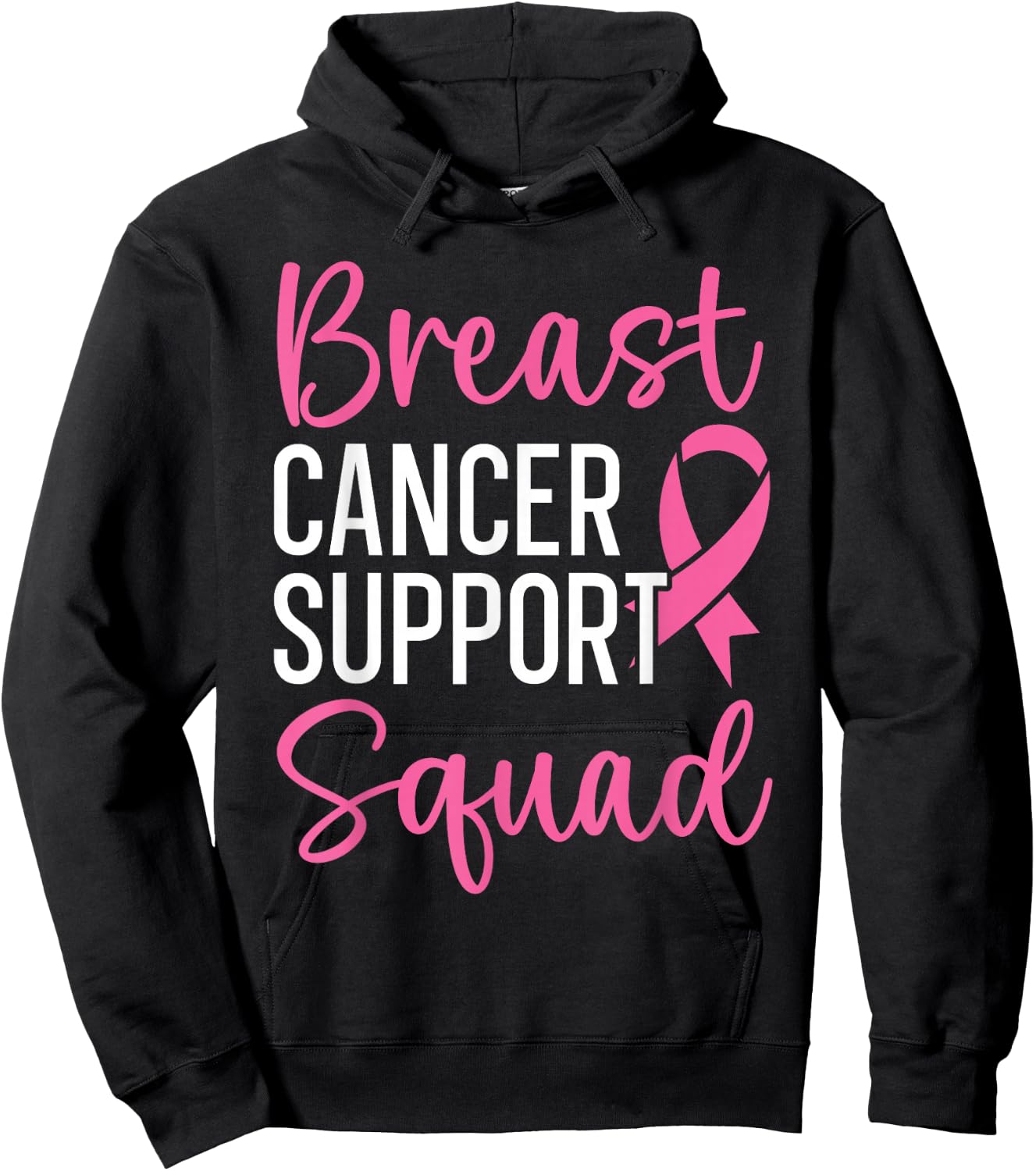 Breast Cancer Support Squad Breast Cancer Awareness Hoodie - Hoodie | Black