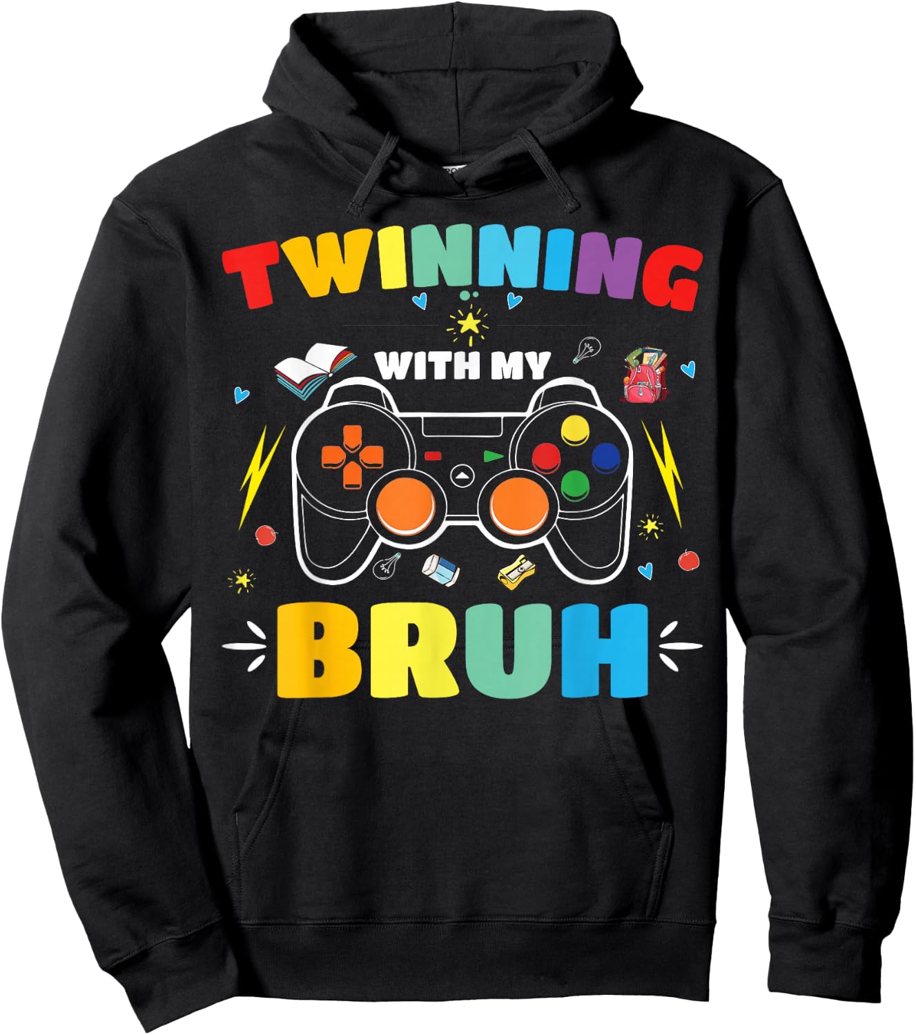 Twinning with My Bestie Kids Boys Funny Twin Day Hoodie - Hoodie | Black