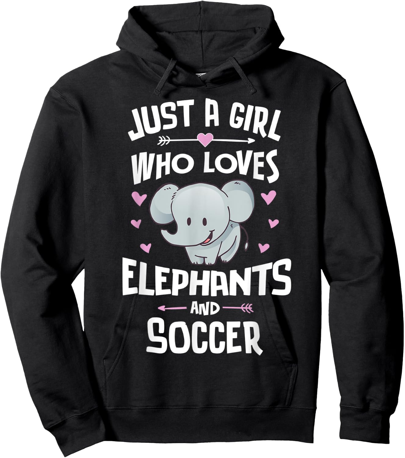 Just A Girl Who Loves Elephants And Soccer Gift Women Hoodie - Hoodie | Black