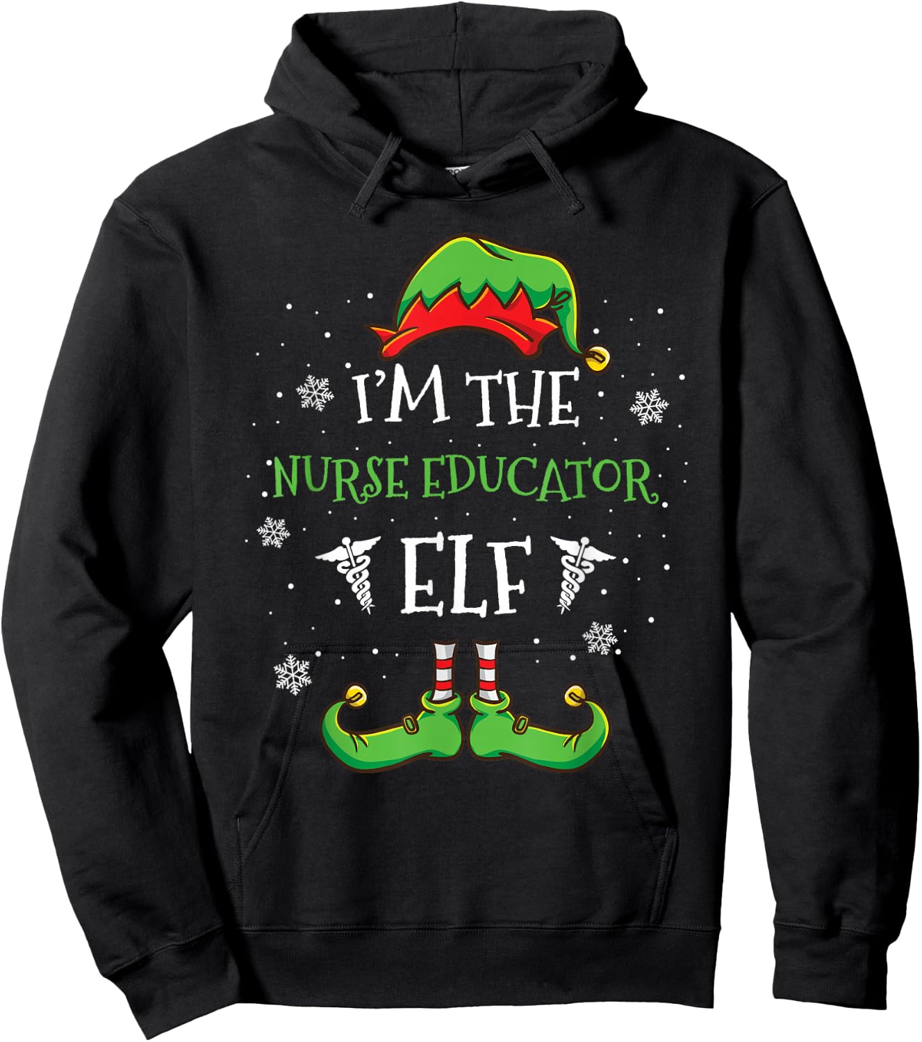 Im The Nurse Educator Elf Christmas Hoodie - Hoodie | Black