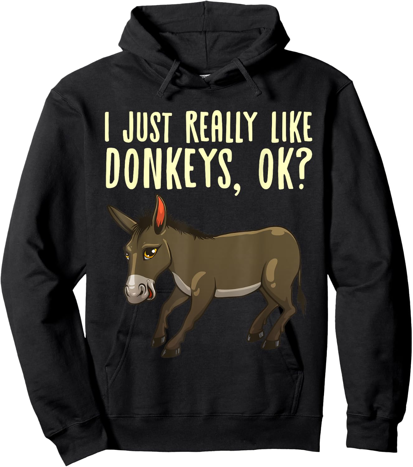 Funny Donkey Design Women Mule Animal Farming Horse Hoodie - Hoodie | Black
