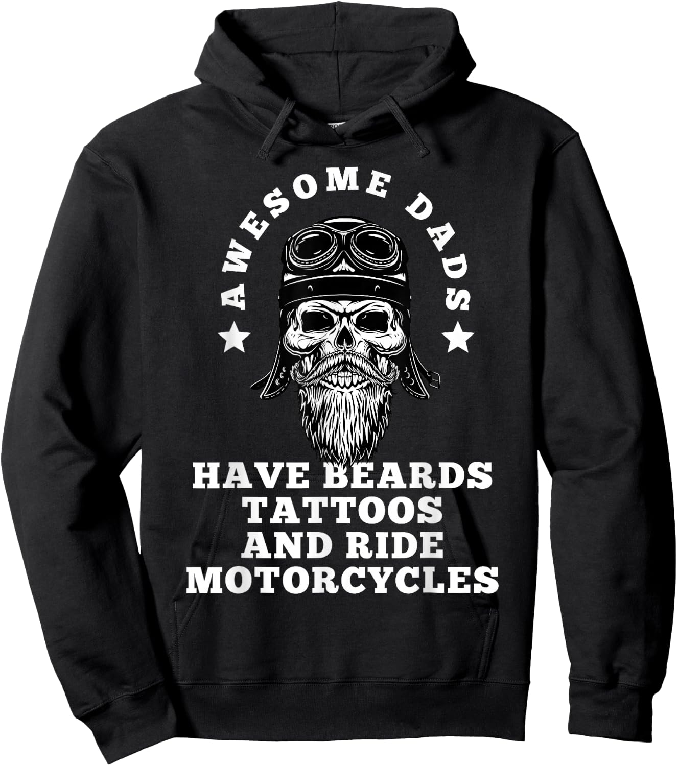 Awesome Dads Have Tattoos And Beards And Ride Motorcycle Men Hoodie - Hoodie | Black