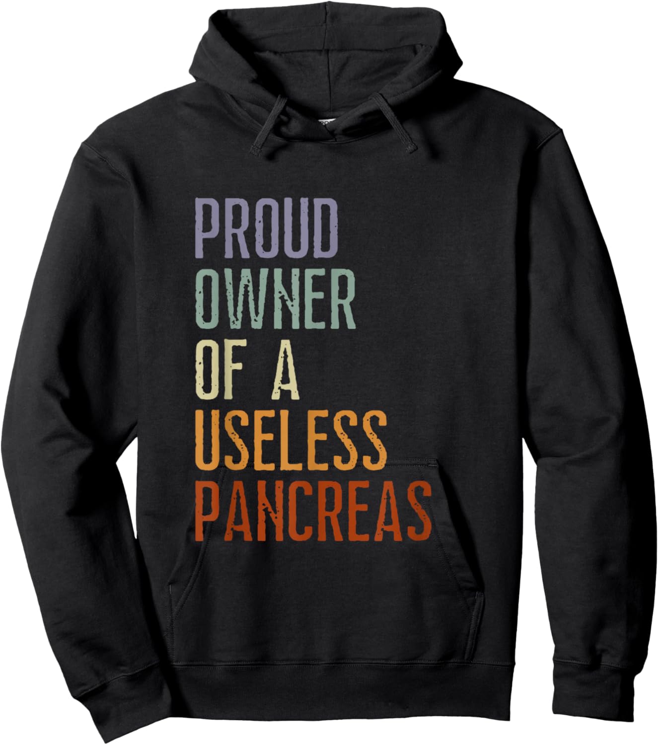 Proud Owner Of A Useless Pancreas Vintage Diabetic Gift Hoodie - Hoodie | Black