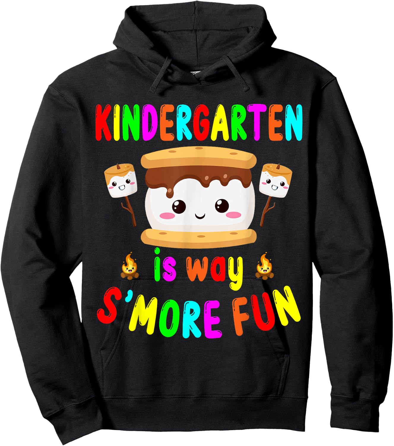 Back to School Kindergarten is way S'more Fun Kids Teachers Hoodie - Hoodie | Black