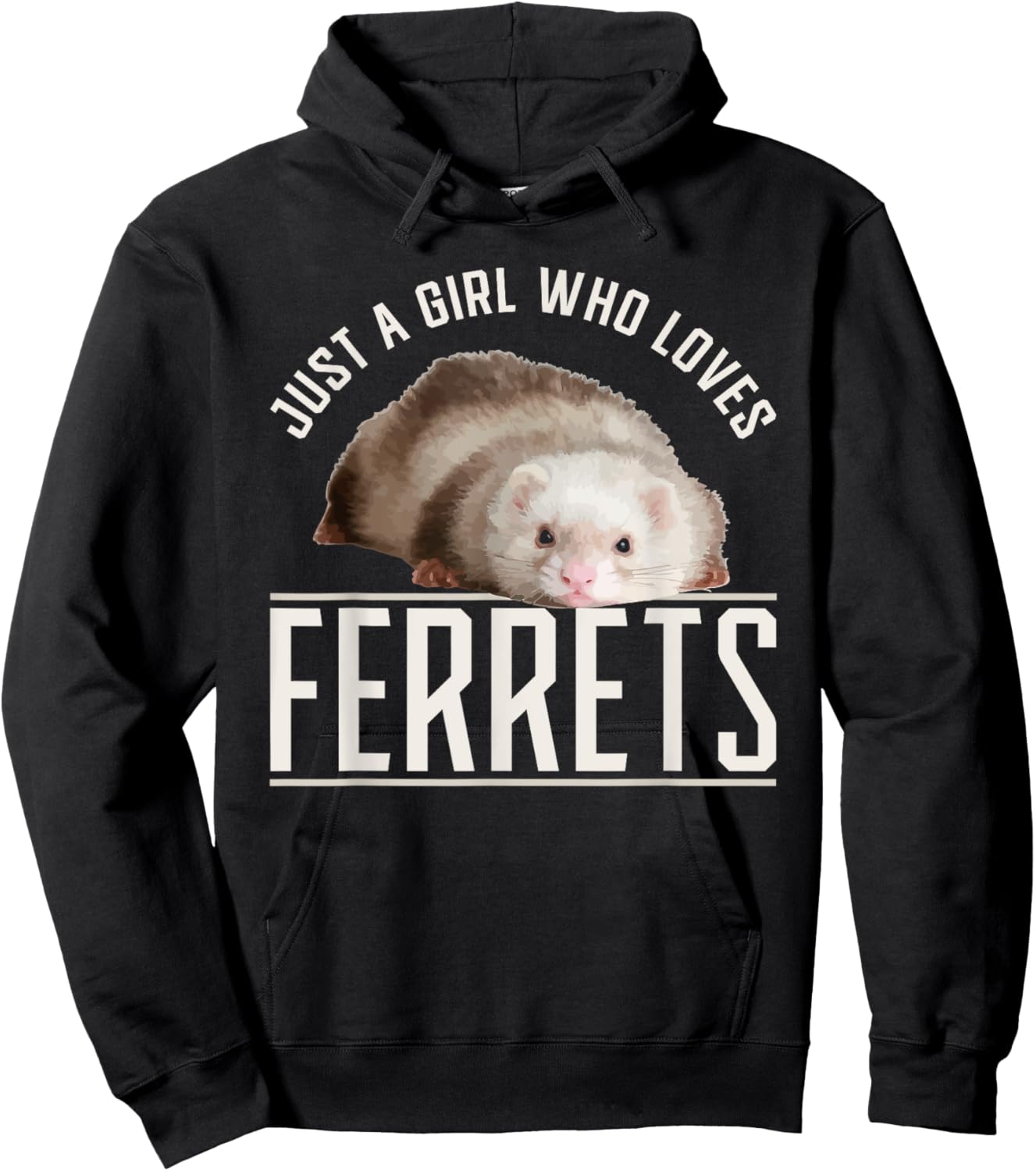 Just a Girl who Loves Ferrets Ferret Hoodie - Hoodie | Black