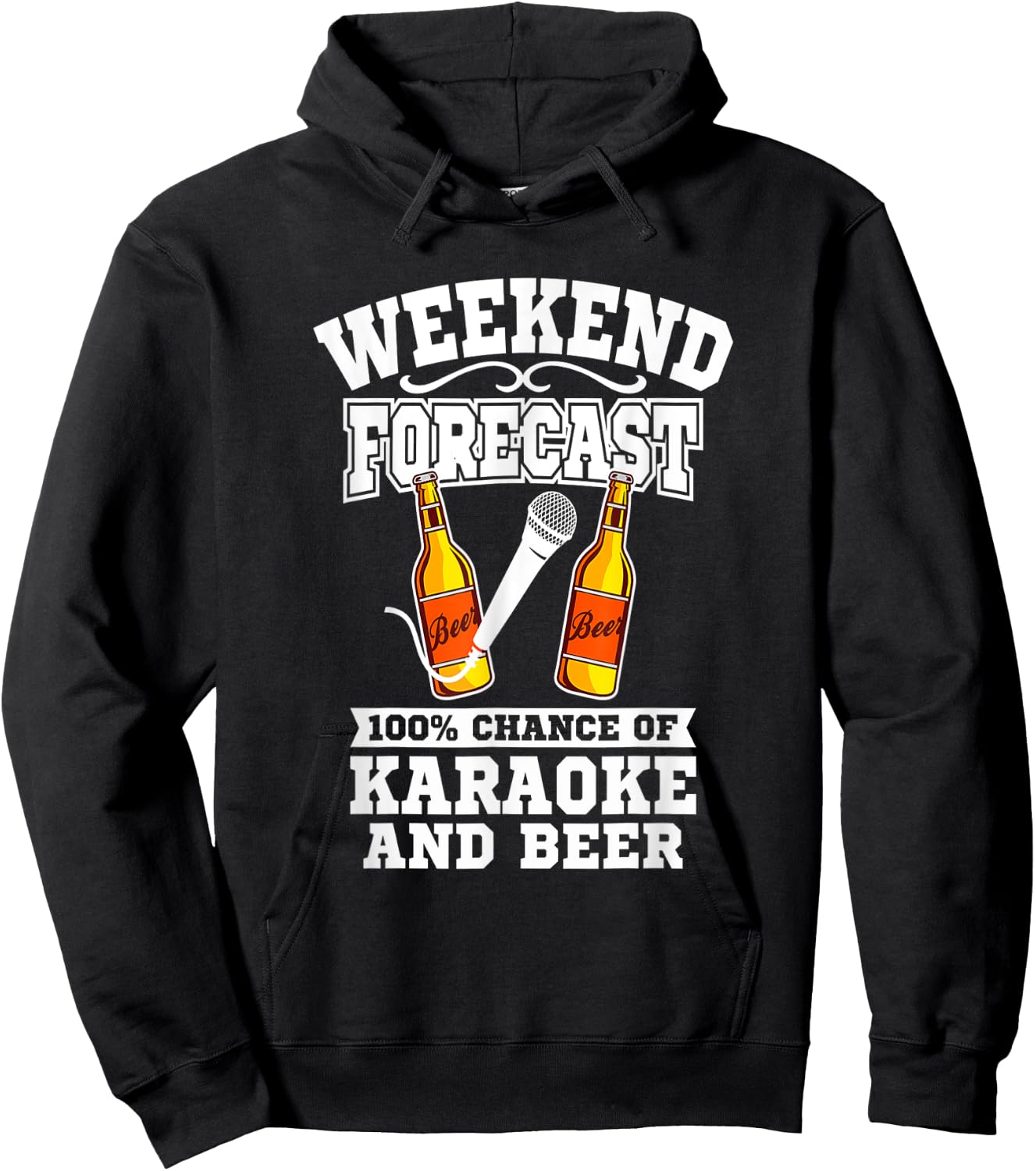Karaoke Beer - Funny Karaoke Weekend Forecast Beer Hoodie - Hoodie | Black