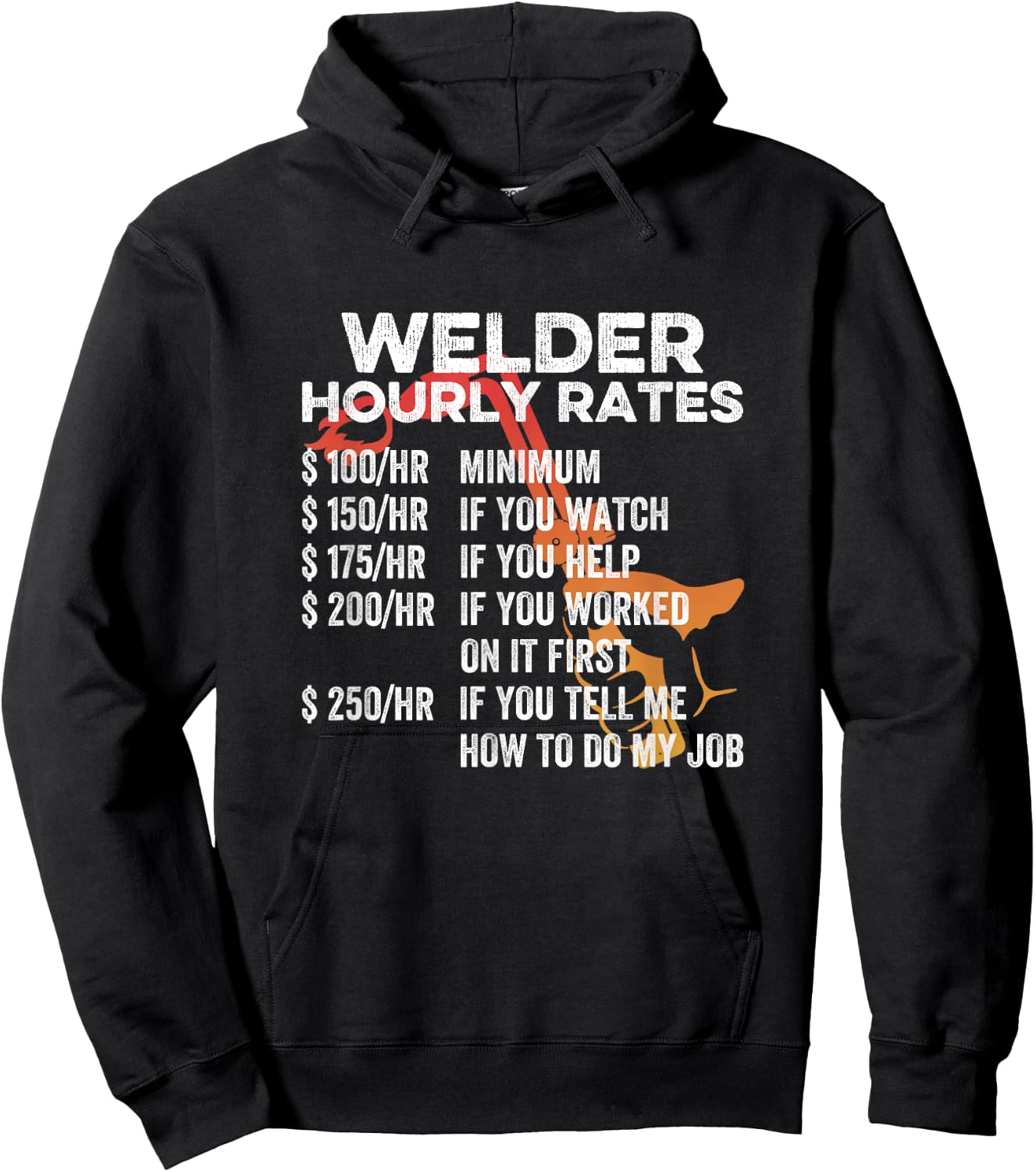 Welder Hourly Rate Funny Welding Machine Operator Novelty Hoodie - Hoodie | Black