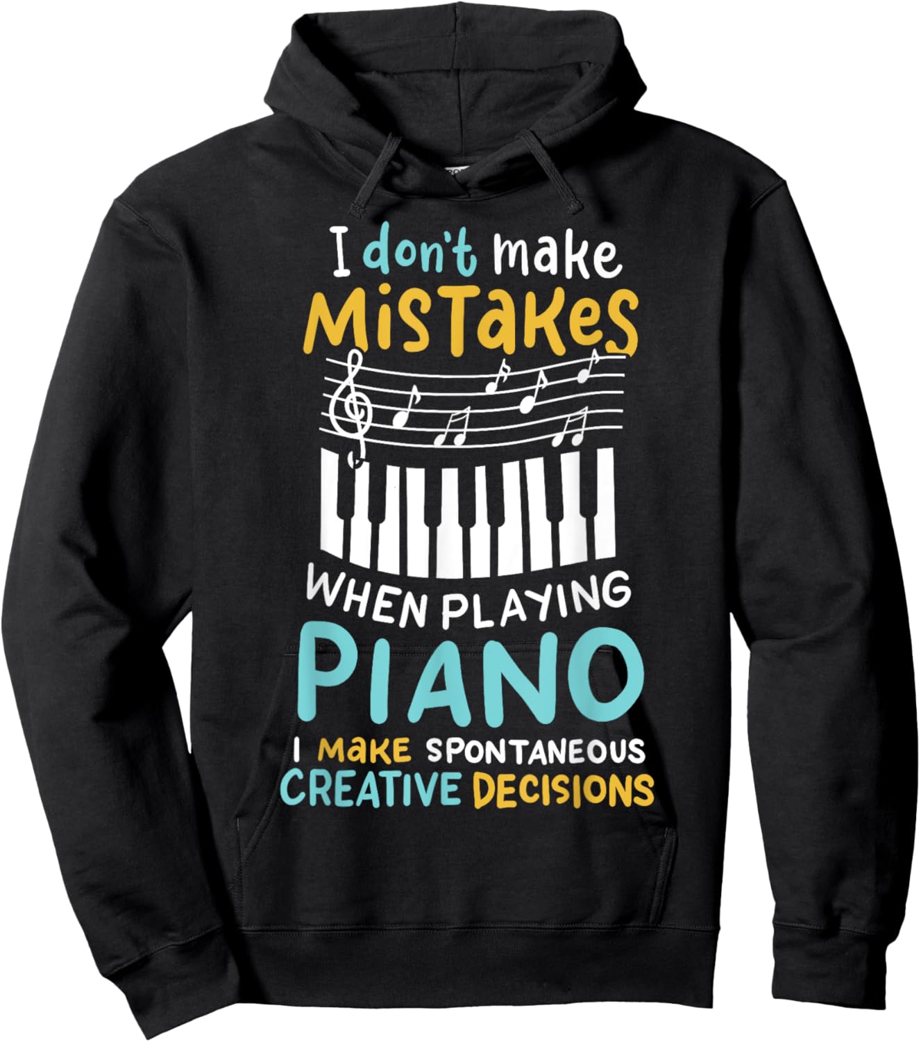 Piano Player Pianist Music Keyboard Gift Hoodie - Hoodie | Black