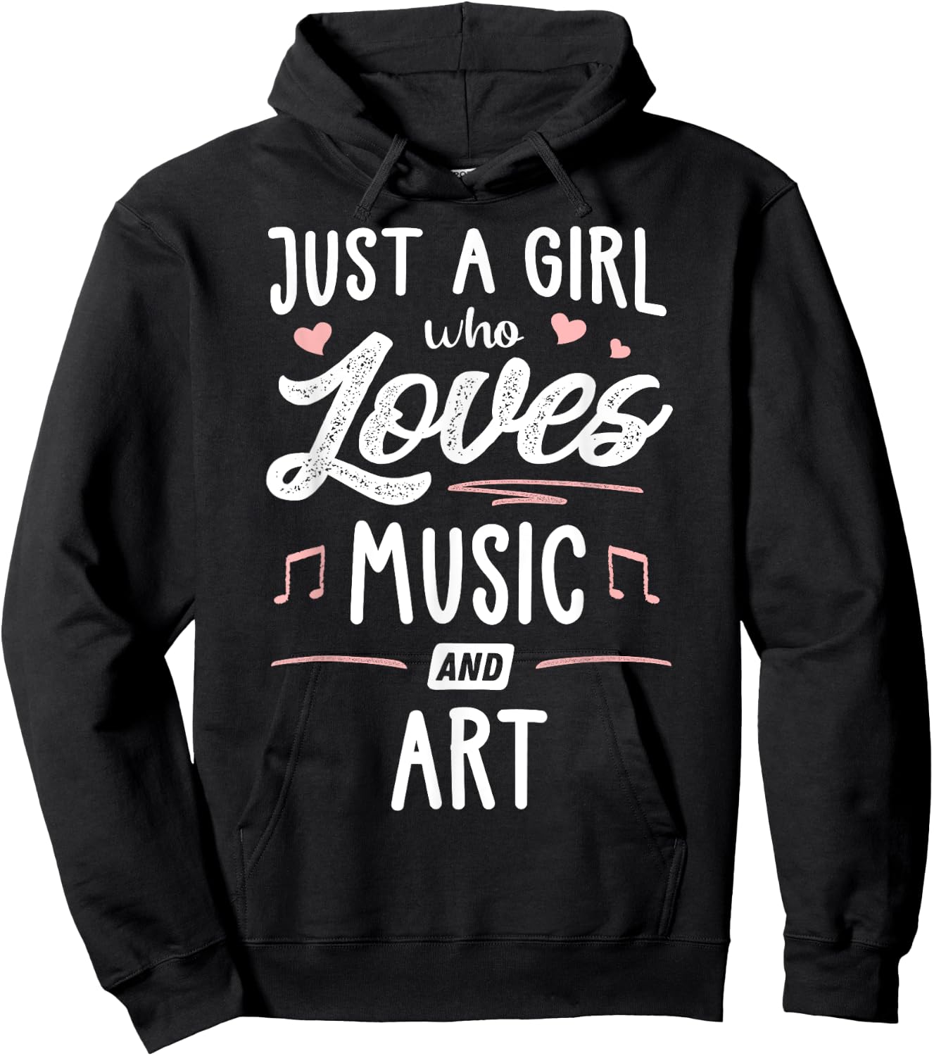 Just A Girl Who Loves Music and Art Gift Women Hoodie - Hoodie | Black