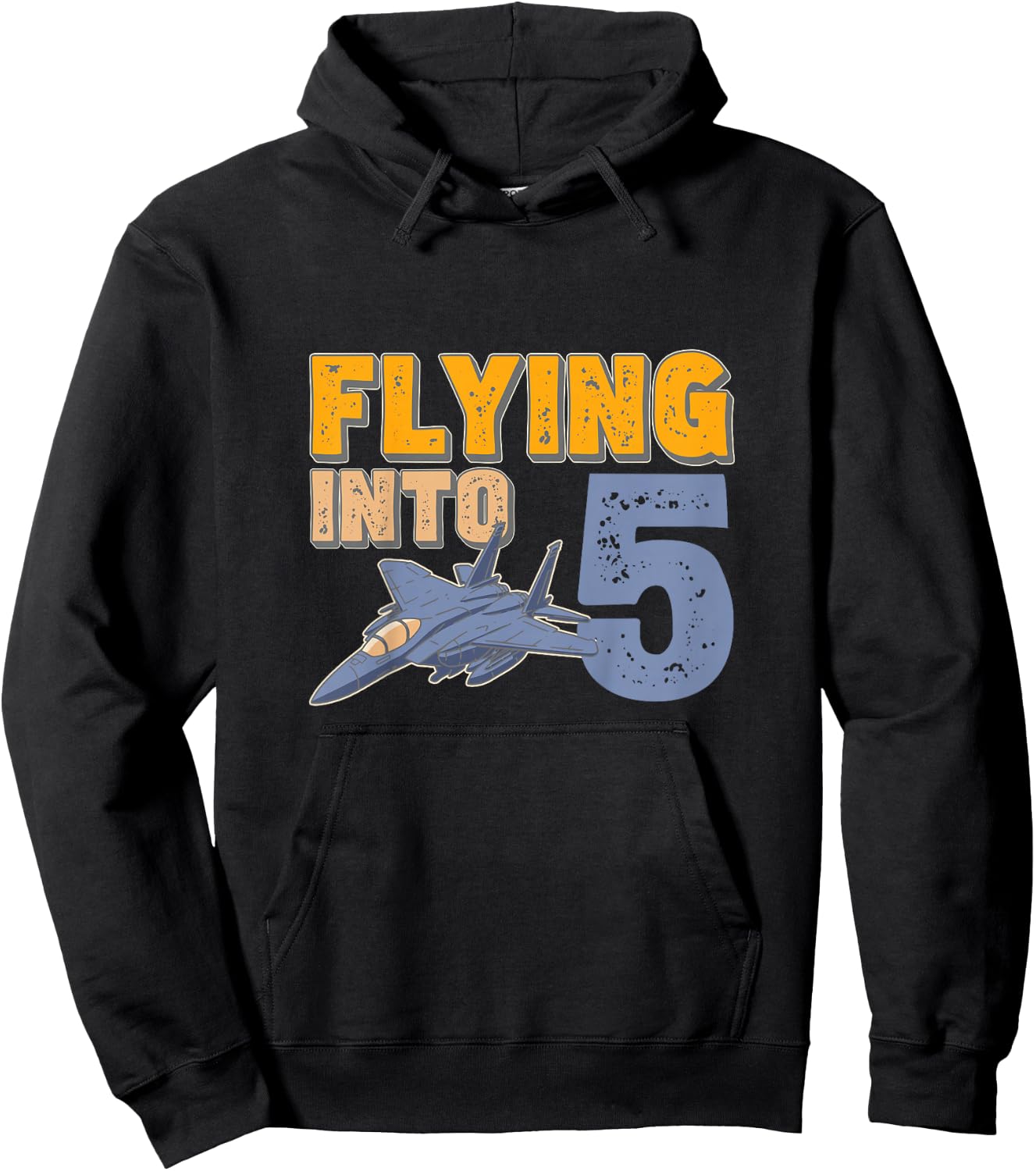 Flying Into 5 Fighter Jet 5 Year Old 5th Birthday Hoodie - Hoodie | Black