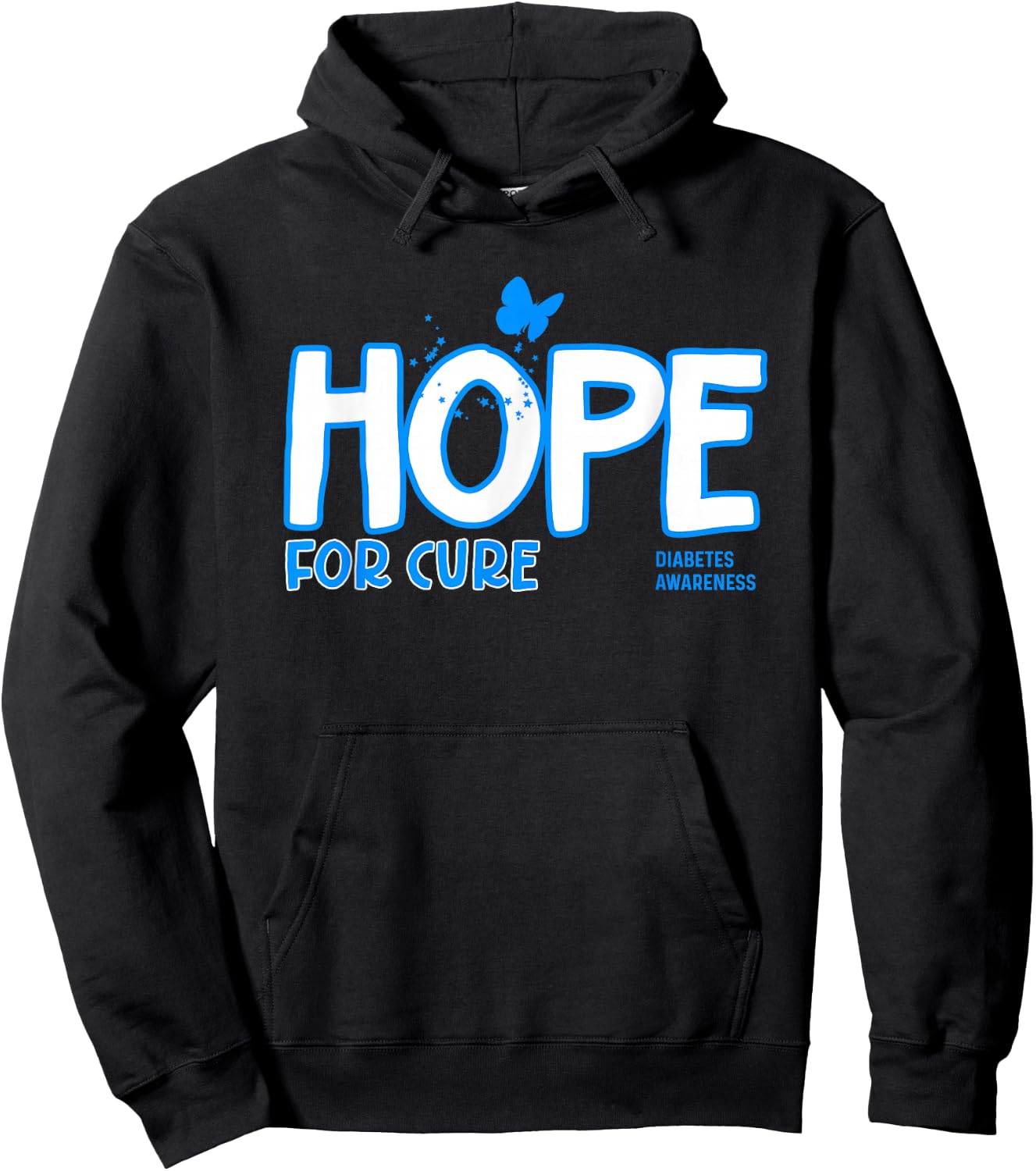 Hope for Cure Diabetes Awareness Hoodie - Hoodie | Black