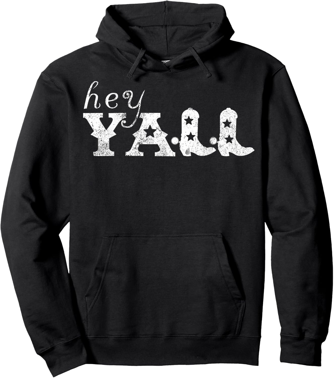 Hey Y'All Cowboy Boots Hoodie - Hoodie | Black