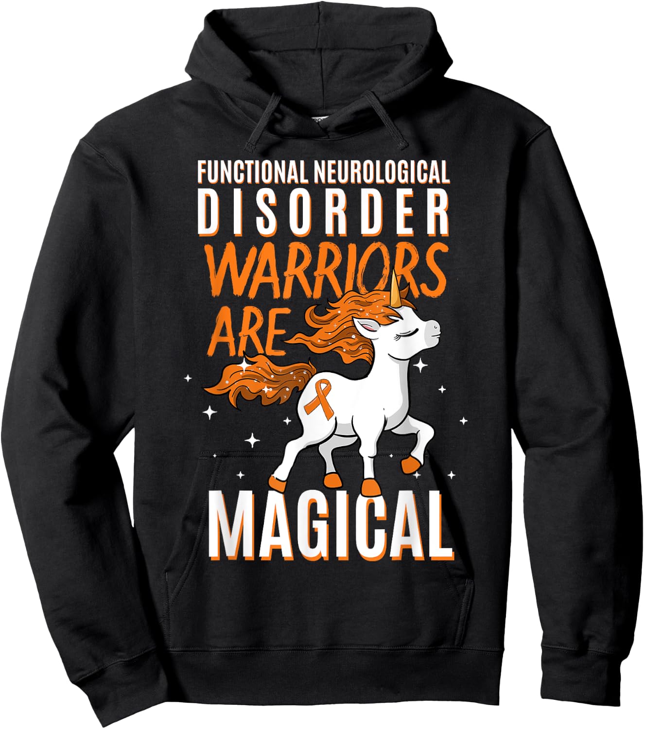 Functional Neurological Disorder Warrior Awareness Unicorn Hoodie - Hoodie | Black