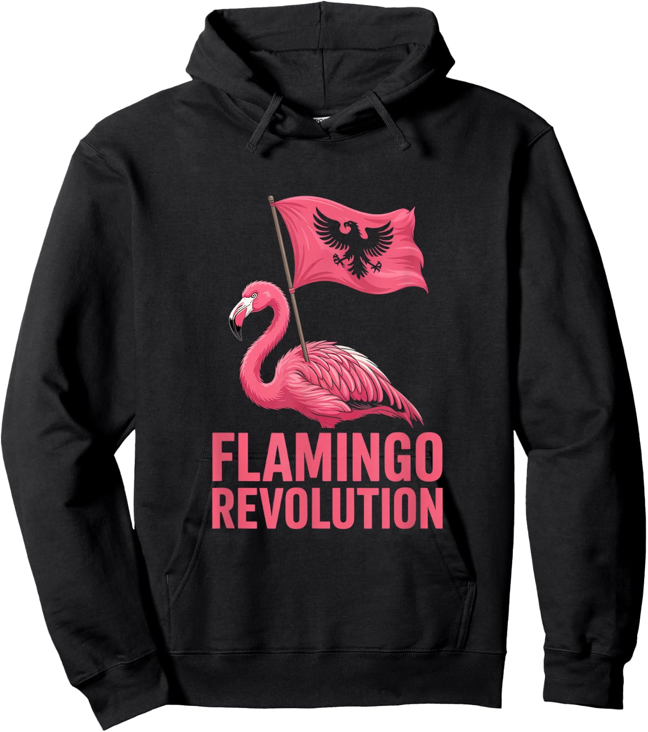 Albania Flag Pink Flamingo Albania is not for Sale Hoodie - Hoodie | Black