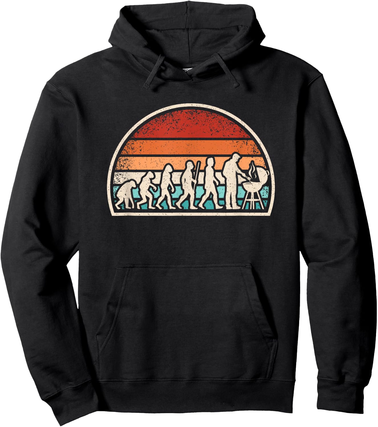 Grilling Evolution Funny BBQ Retro Grill Barbecue Men Hoodie - Hoodie | Black